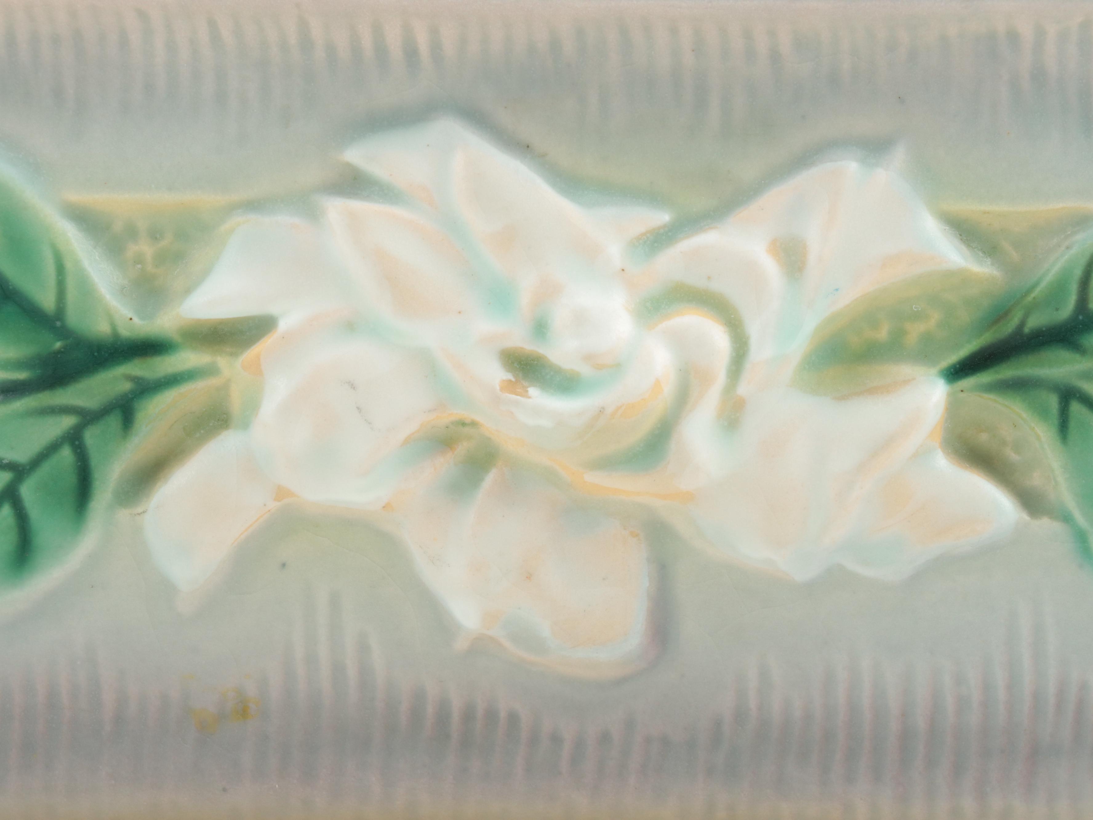 Roseville Pottery "Gardenia" Bookends and Planter Box, Mid-20th Century