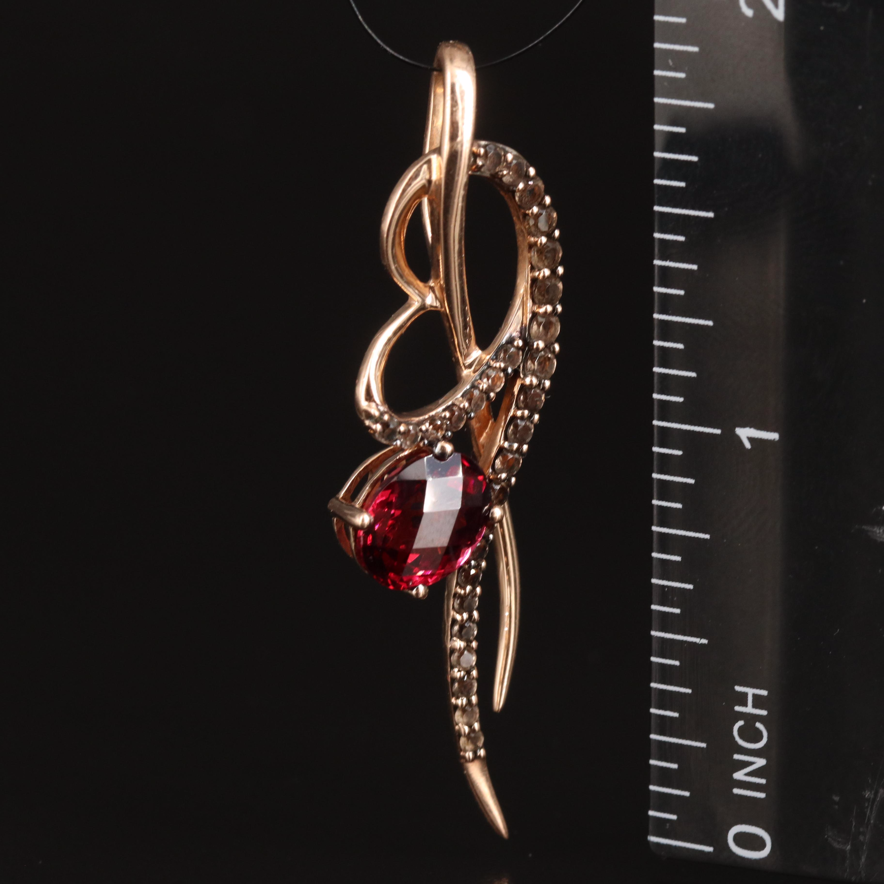 Le Vian 14K Rose Gold Rhodolite Garnet and Smoky Quartz Pendant