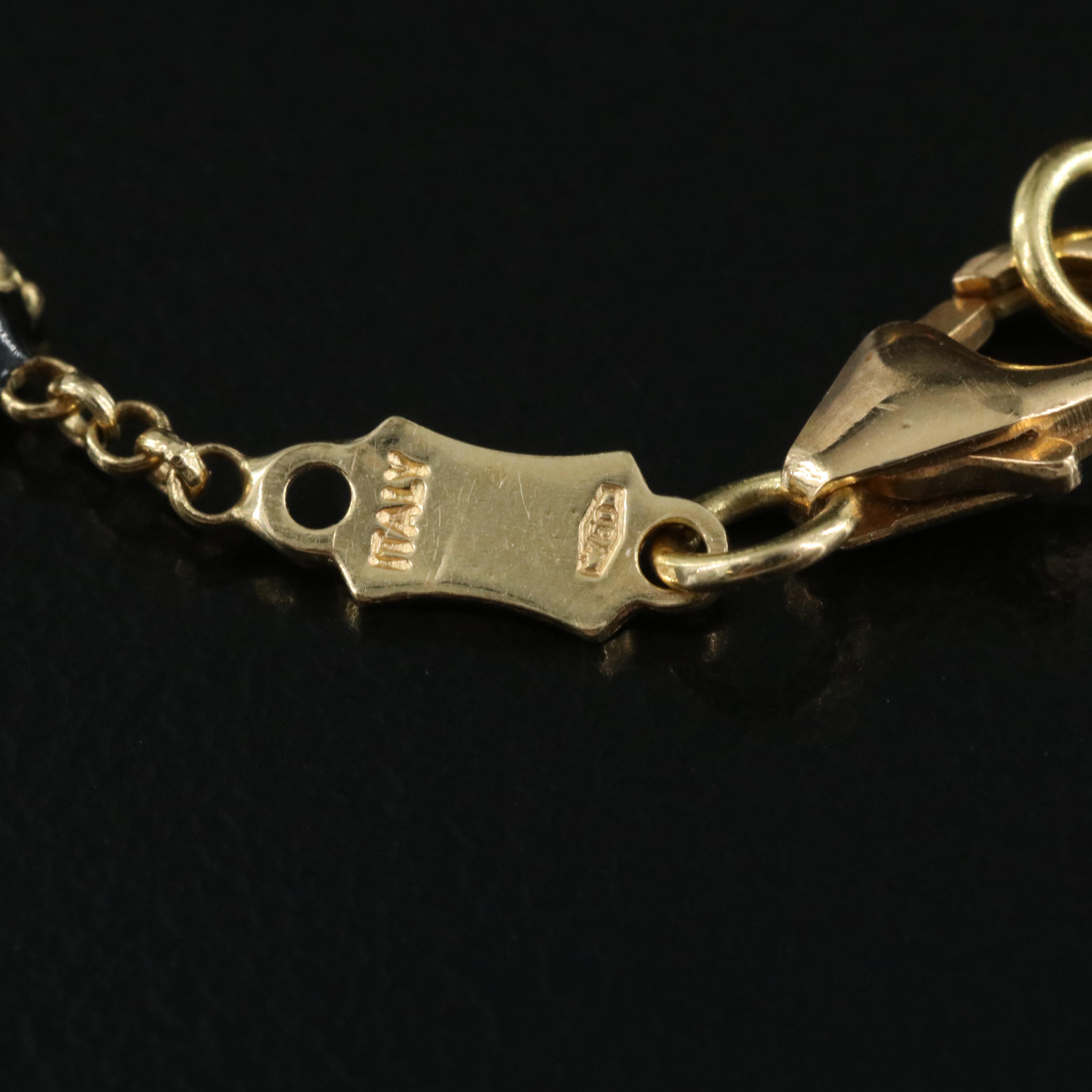 Italian 18K Enamel Ladybug Bracelet