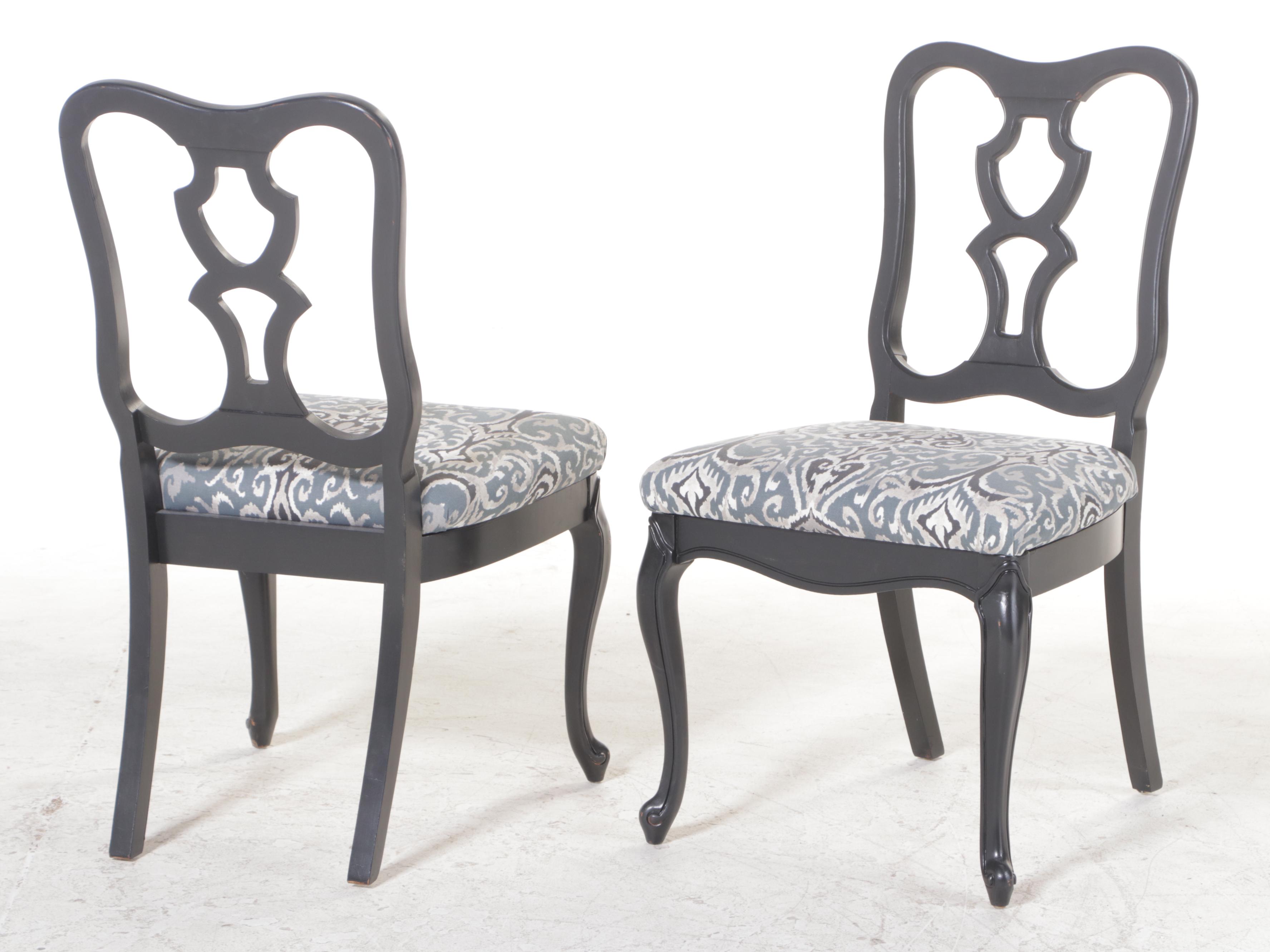 Nine-Piece French Provincial Style Ebonized Dining Set