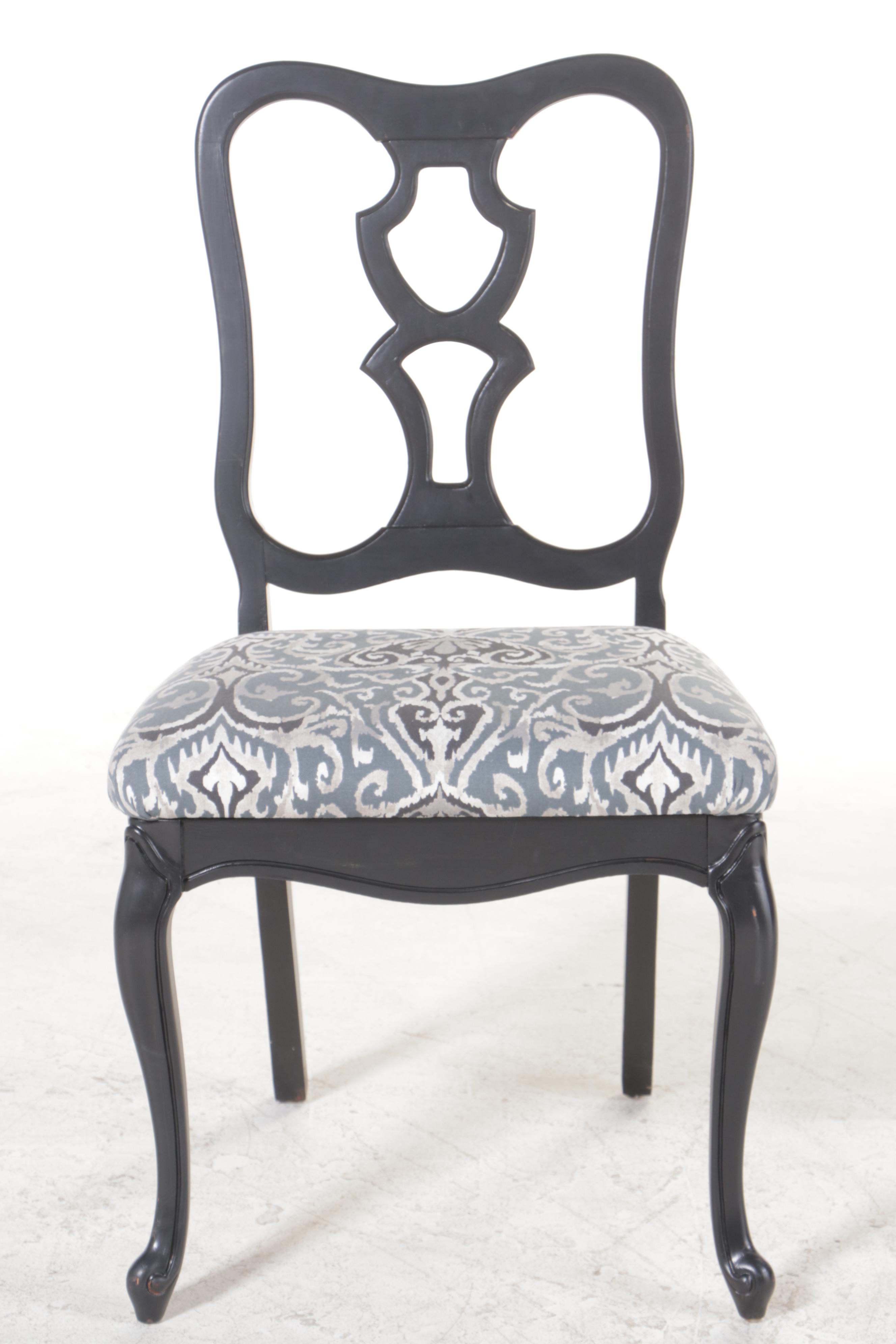 Nine-Piece French Provincial Style Ebonized Dining Set