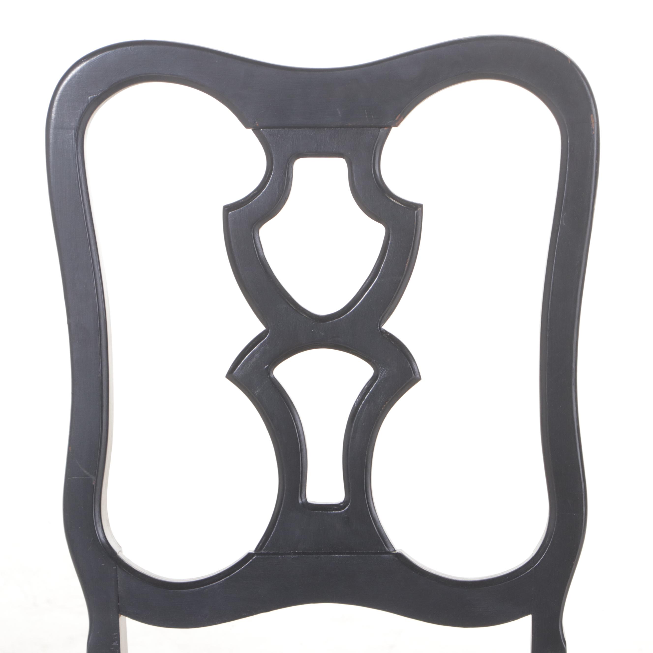 Nine-Piece French Provincial Style Ebonized Dining Set