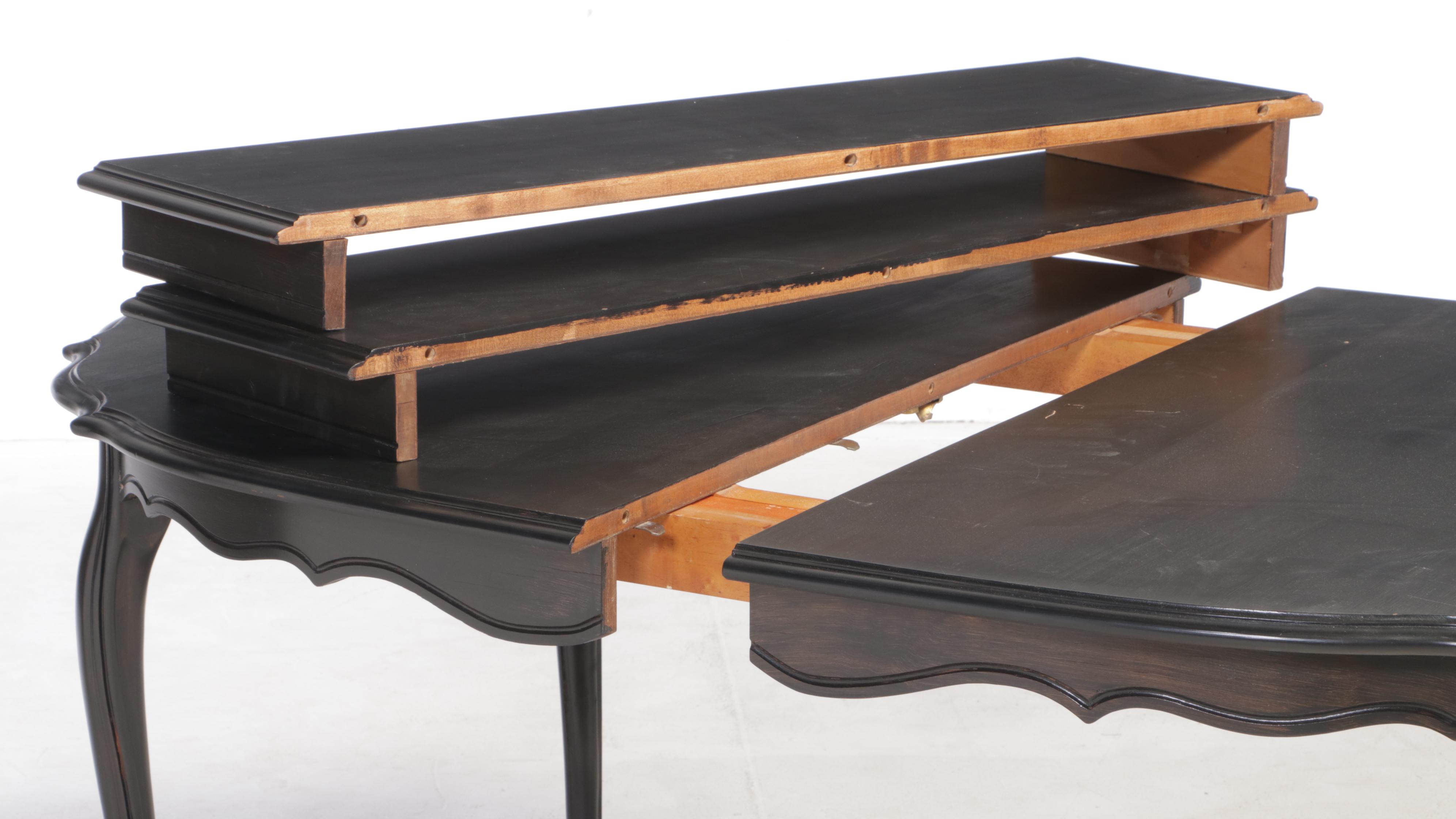 Nine-Piece French Provincial Style Ebonized Dining Set