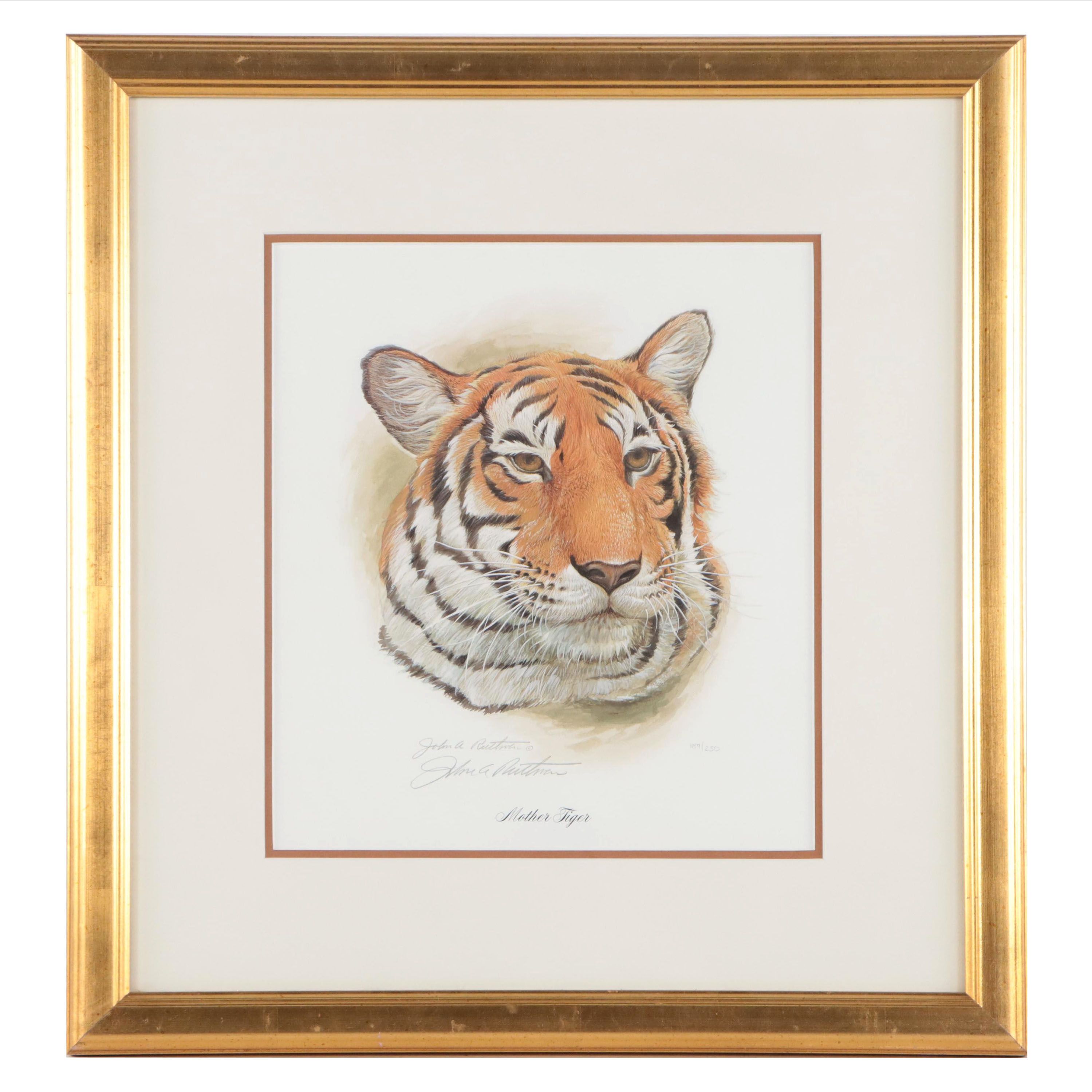 John Ruthven Offset Lithograph "Mother Tiger"