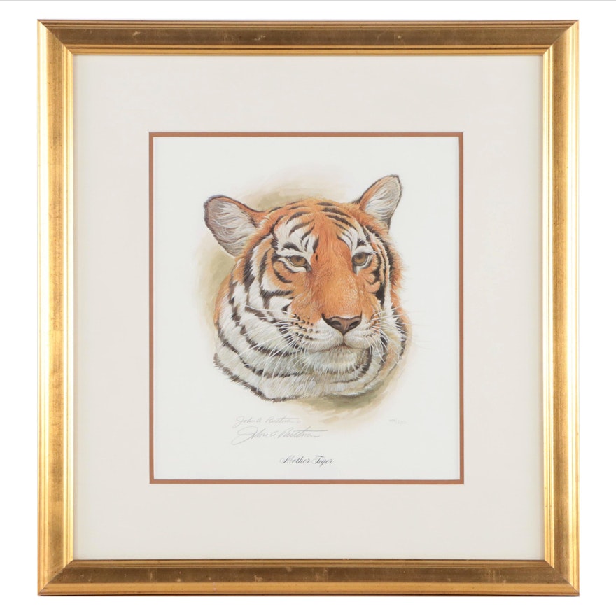 John Ruthven Offset Lithograph "Mother Tiger"