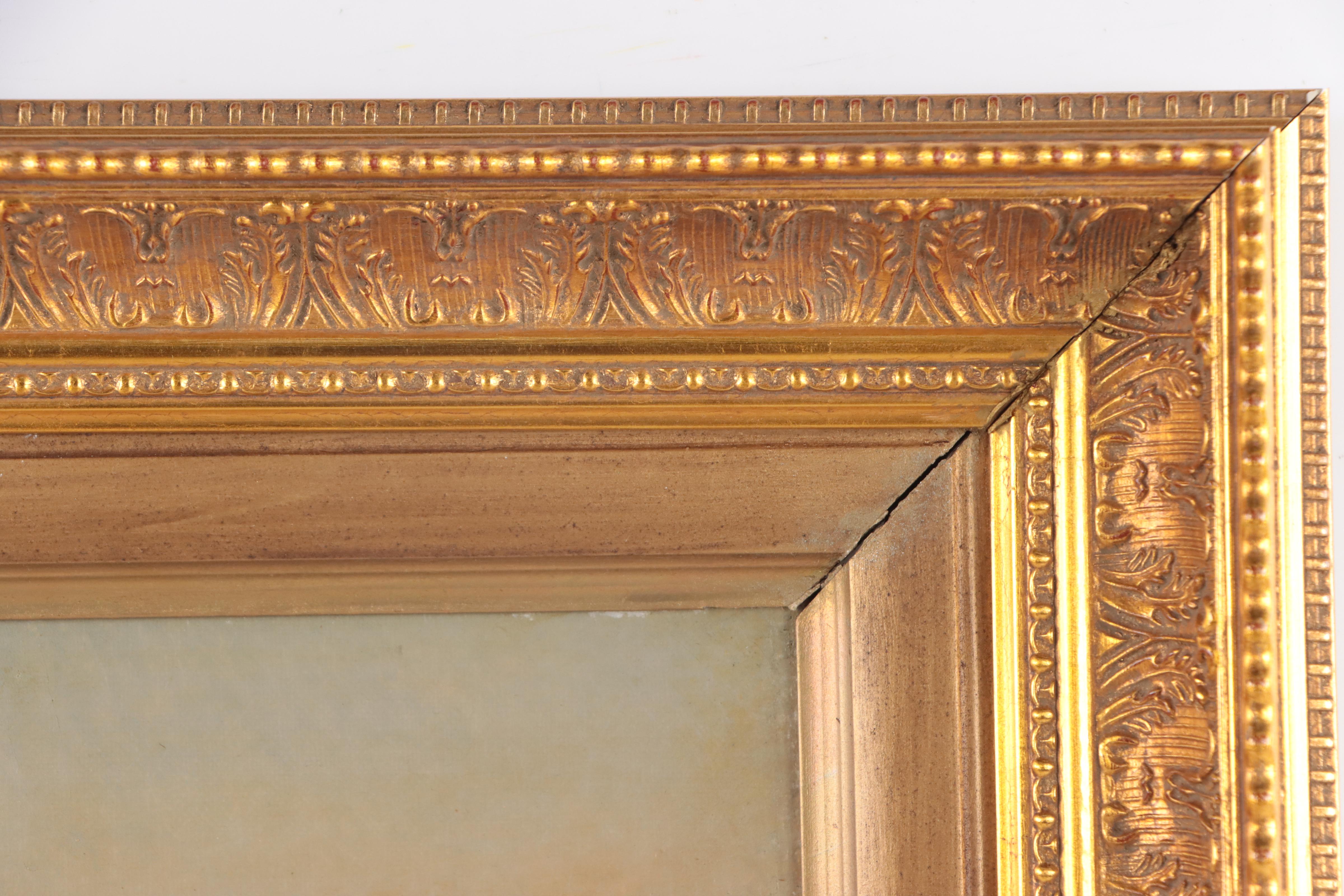 Figural American River Landscape Oil Painting, Late 19th Century