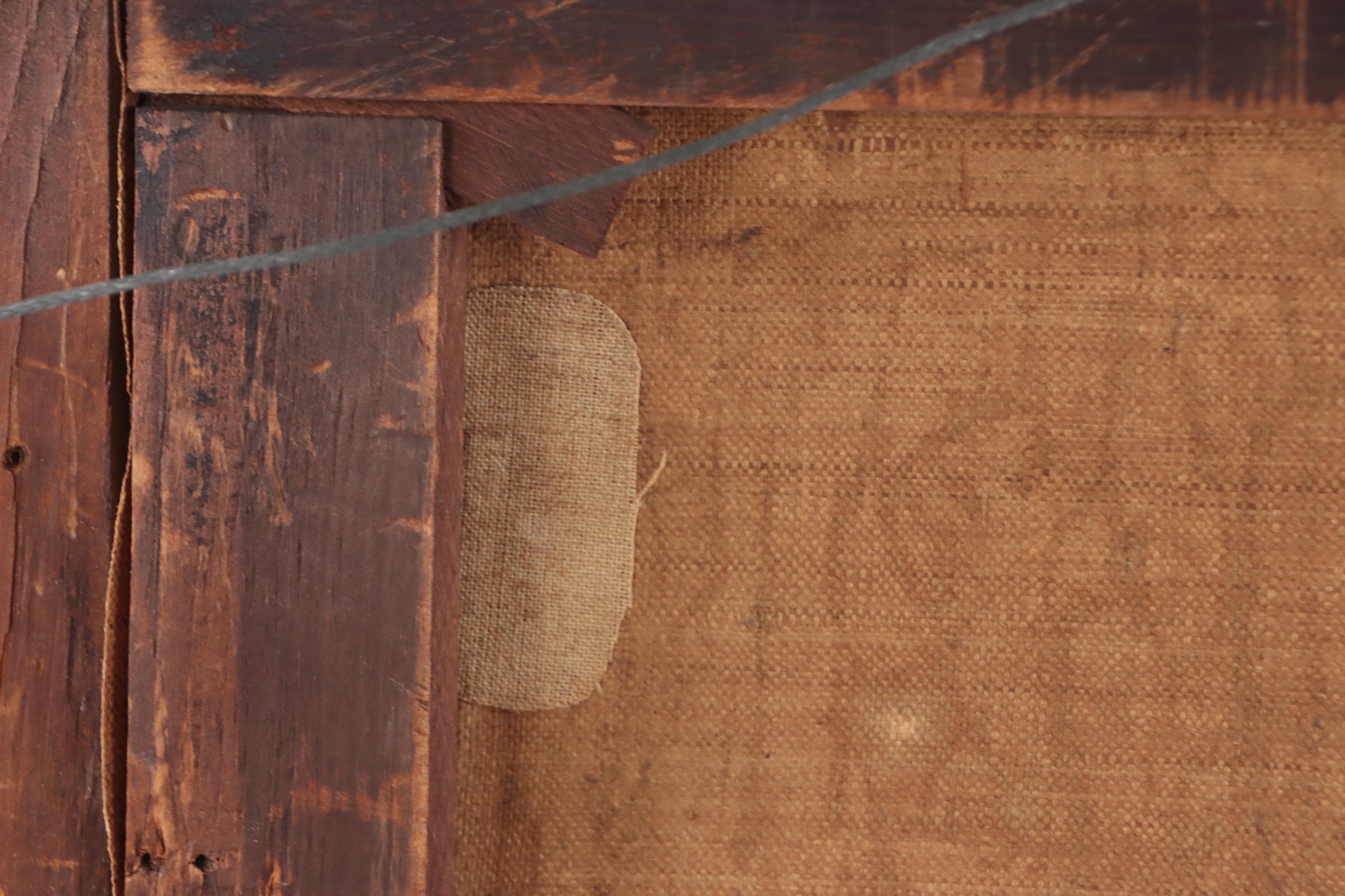 Figural American River Landscape Oil Painting, Late 19th Century