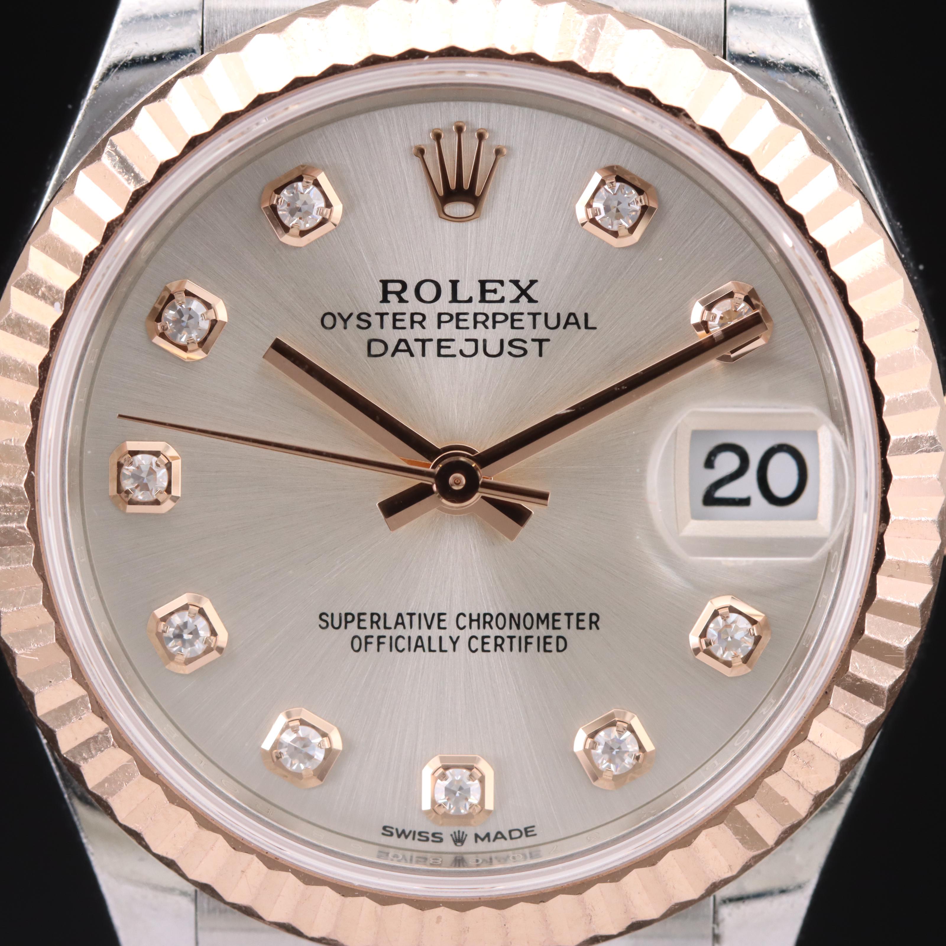 Rolex Factory Diamond Dial Datejust Oystersteel and Everose Gold Watch