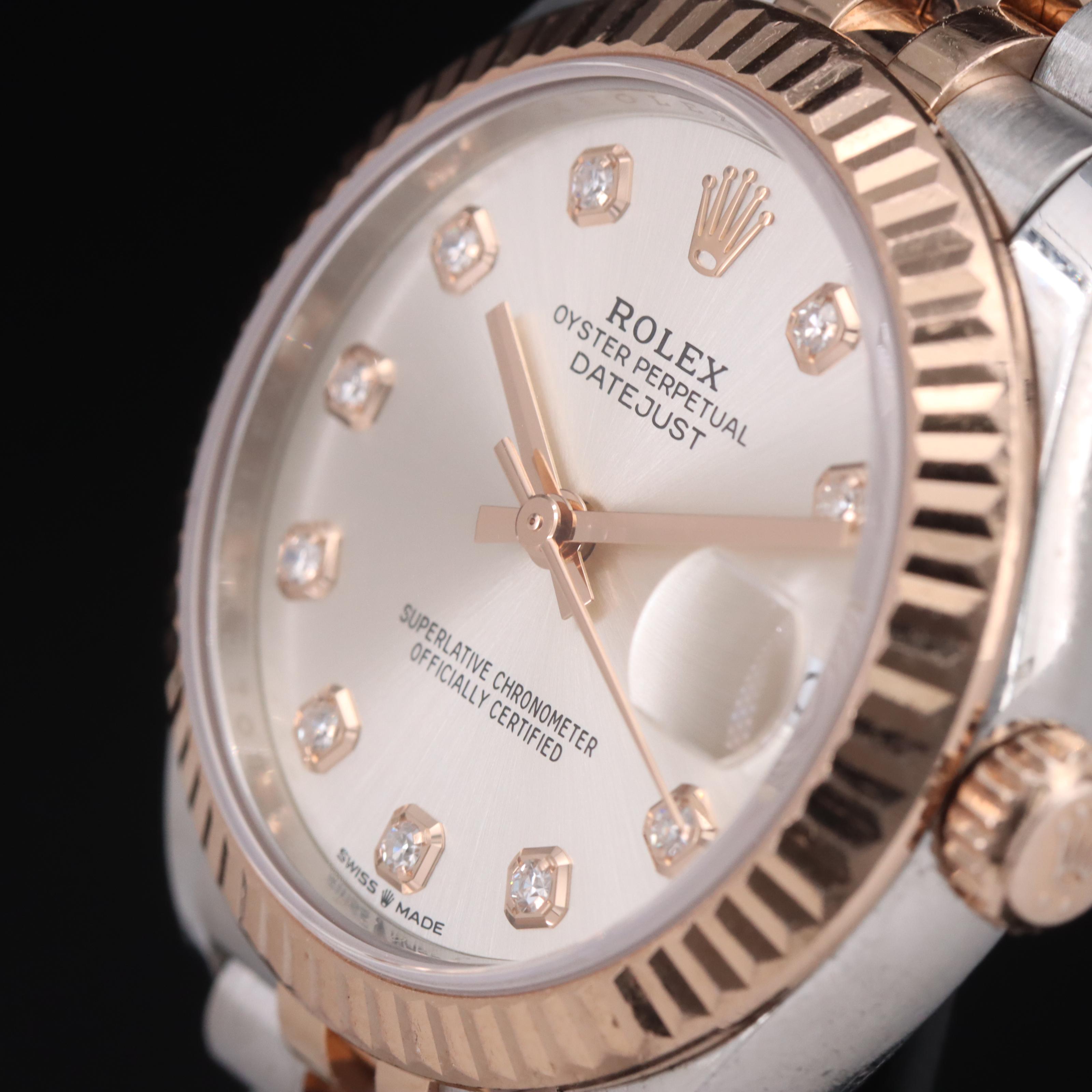 Rolex Factory Diamond Dial Datejust Oystersteel and Everose Gold Watch
