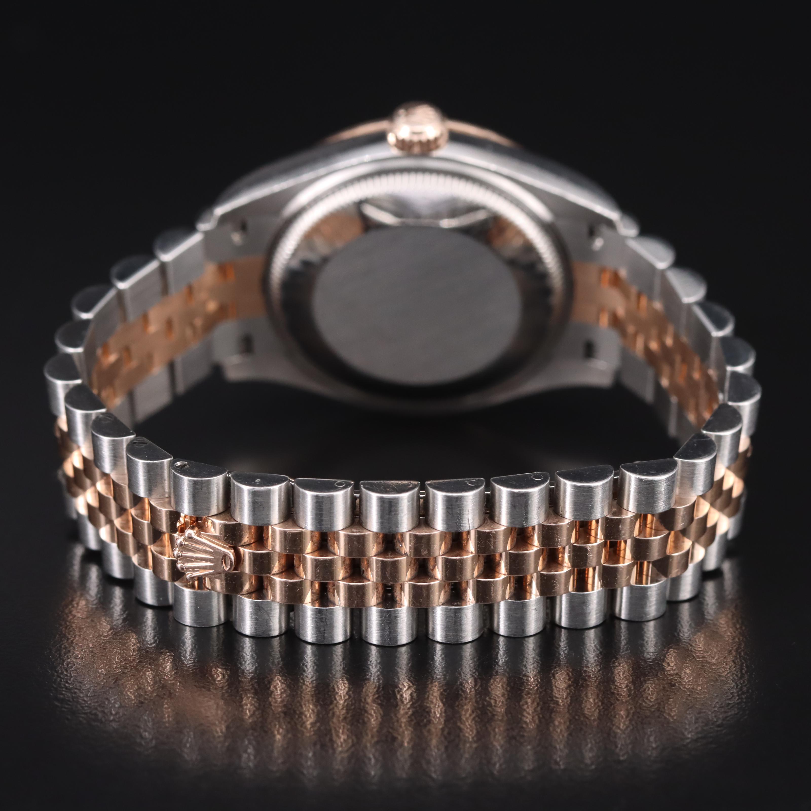 Rolex Factory Diamond Dial Datejust Oystersteel and Everose Gold Watch