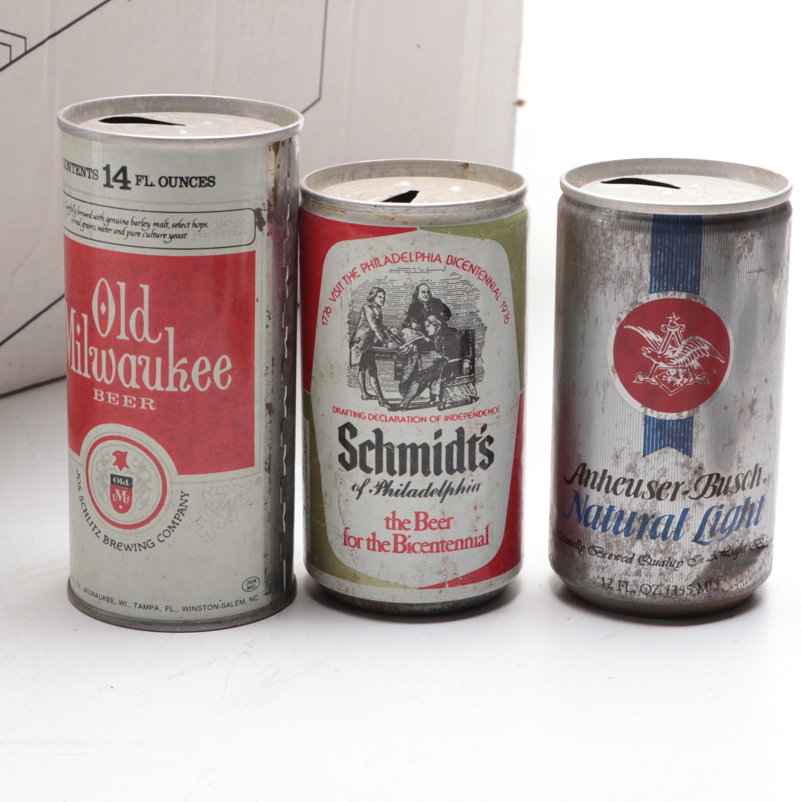 Braumeister, Budweiser, Michelob, Ballantine, Old Export and Other Beer Cans