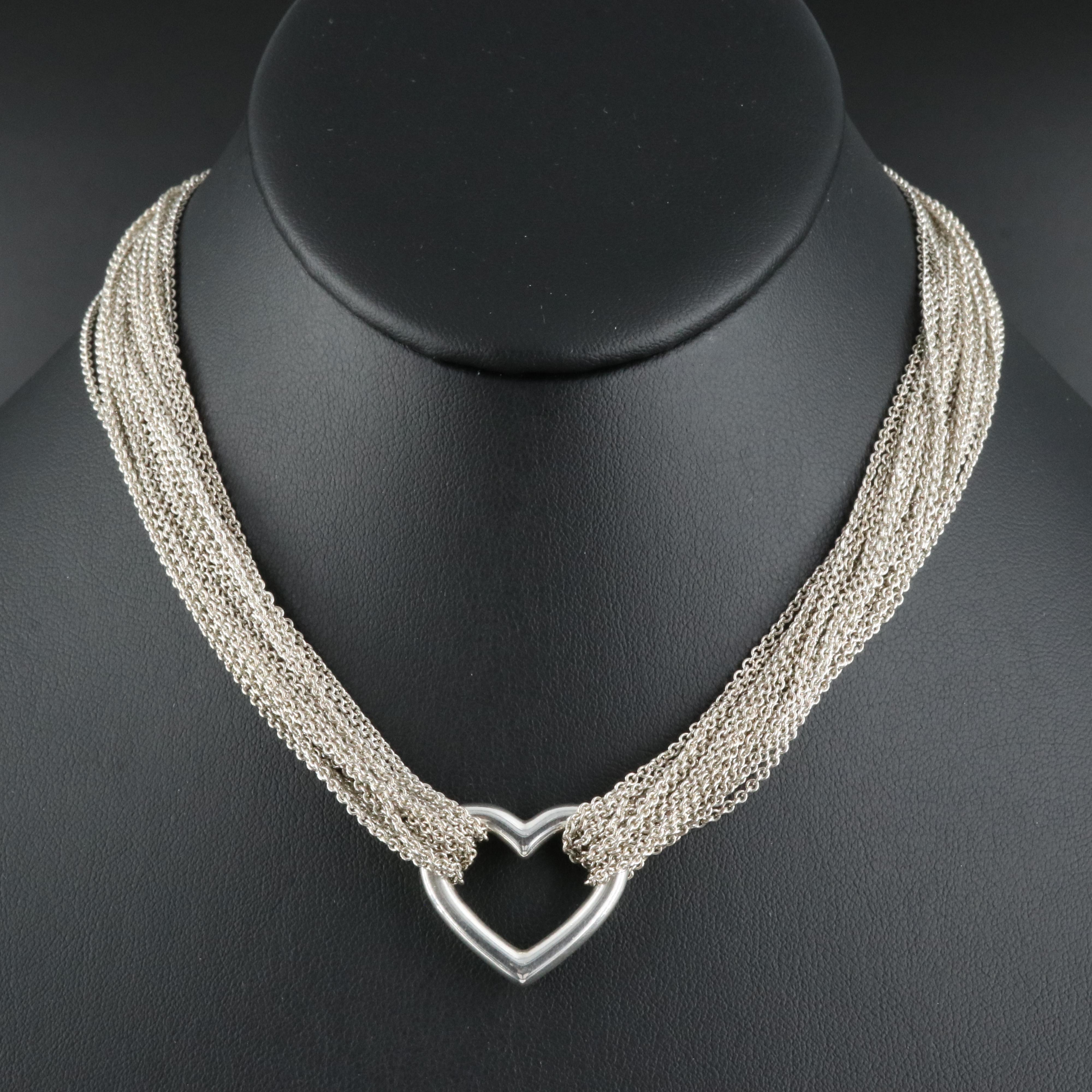 Tiffany & Co. Sterling Heart Mesh Necklace