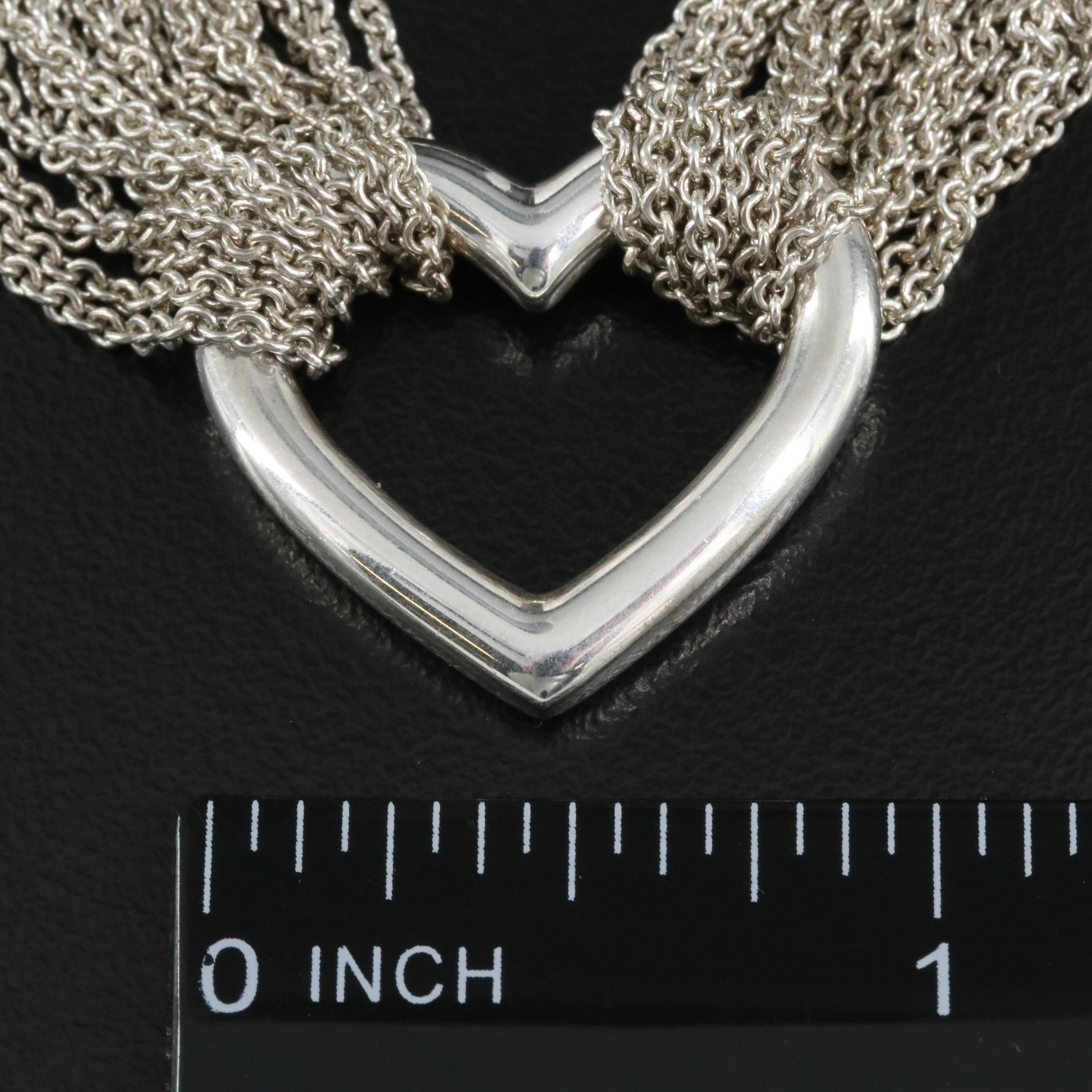Tiffany & Co. Sterling Heart Mesh Necklace