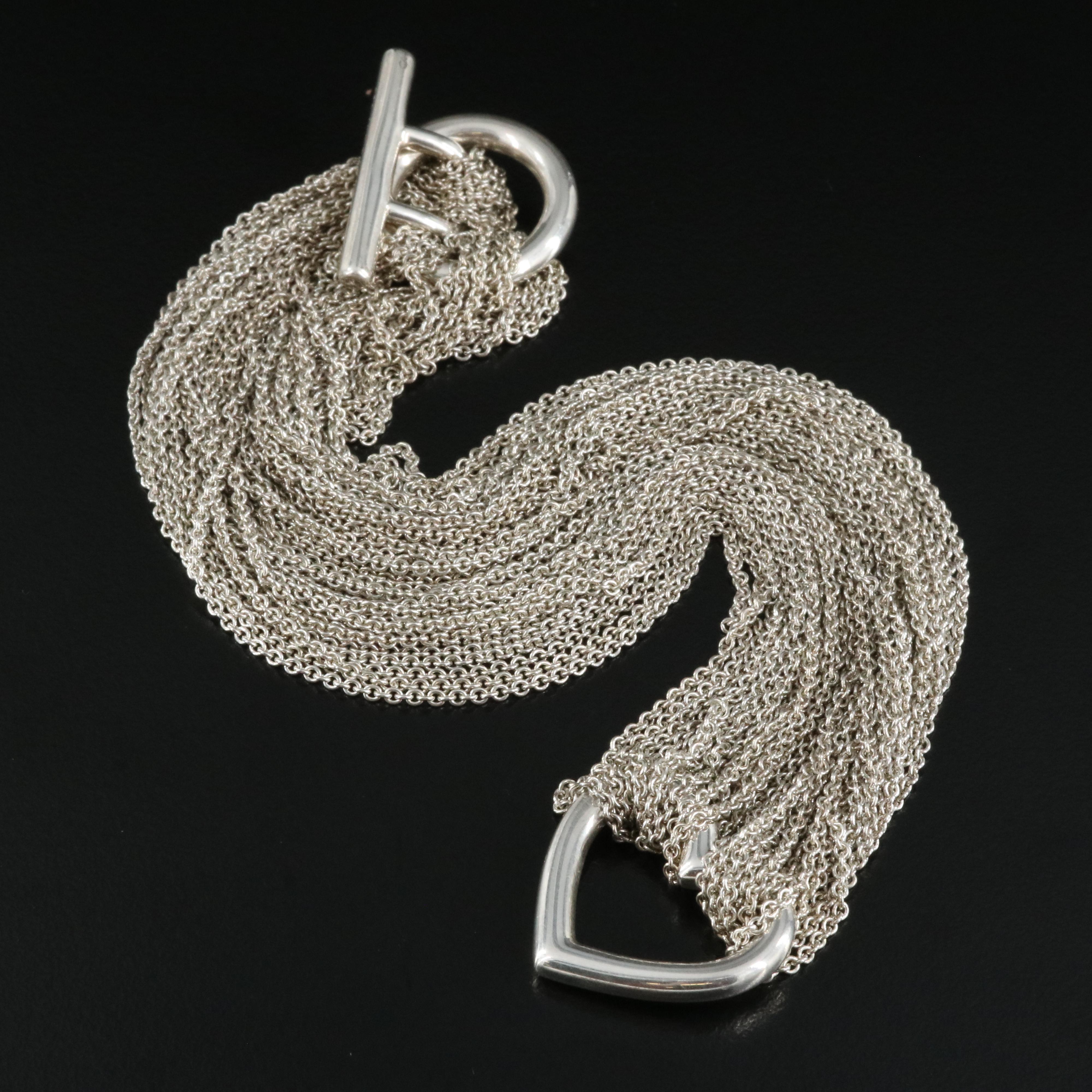 Tiffany & Co. Sterling Heart Mesh Necklace