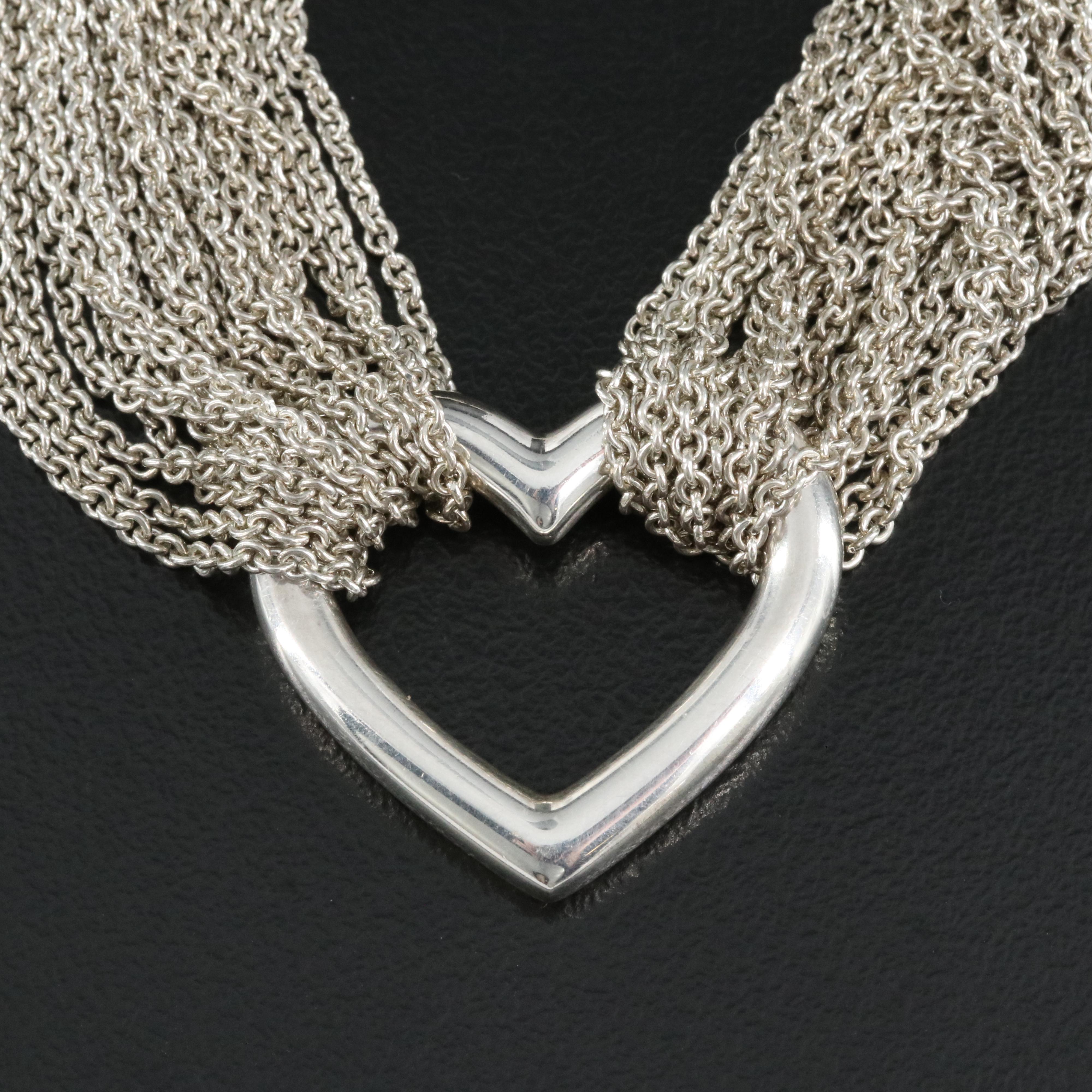 Tiffany & Co. Sterling Heart Mesh Necklace
