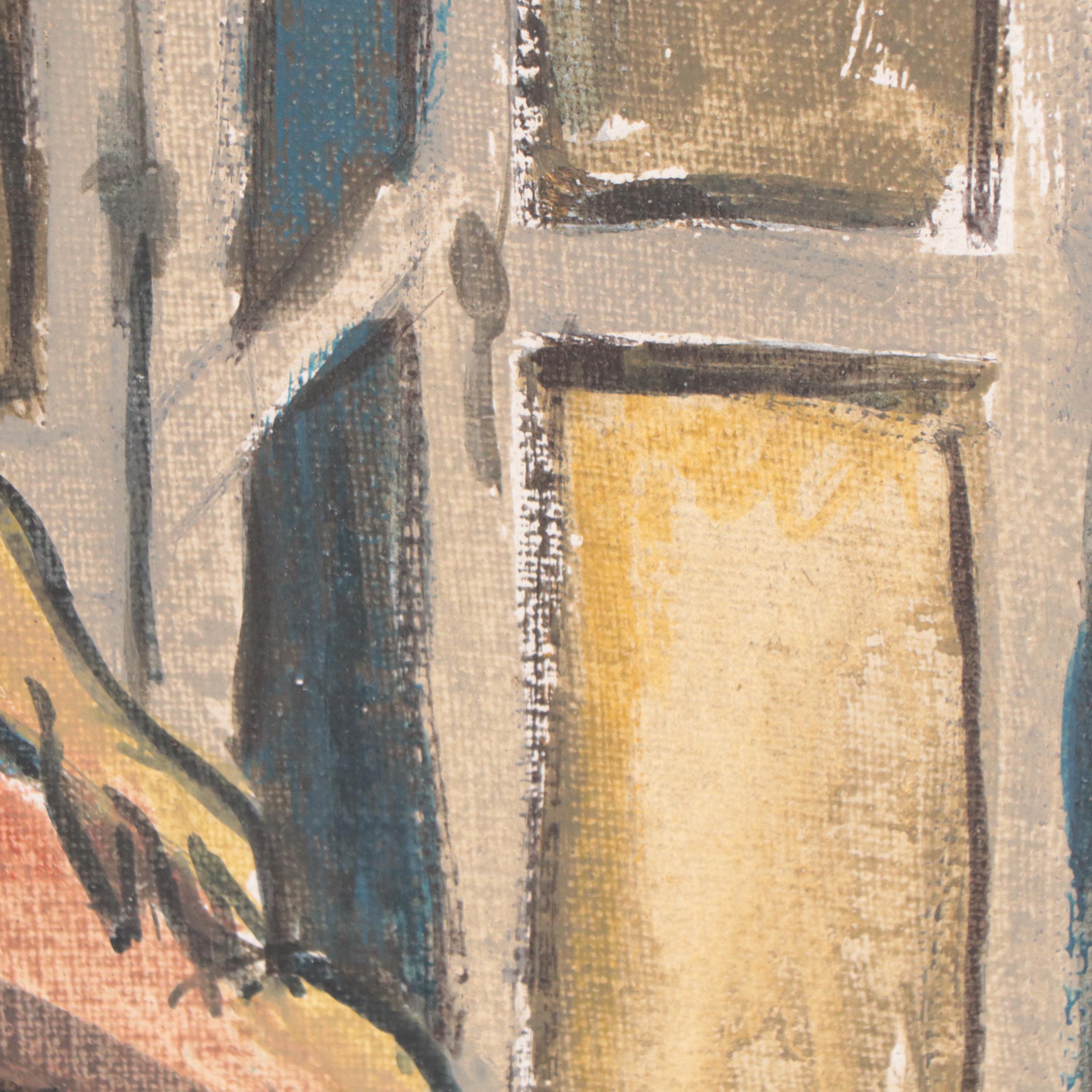 Acrylic Painting of a Seated Female Nude, 1965