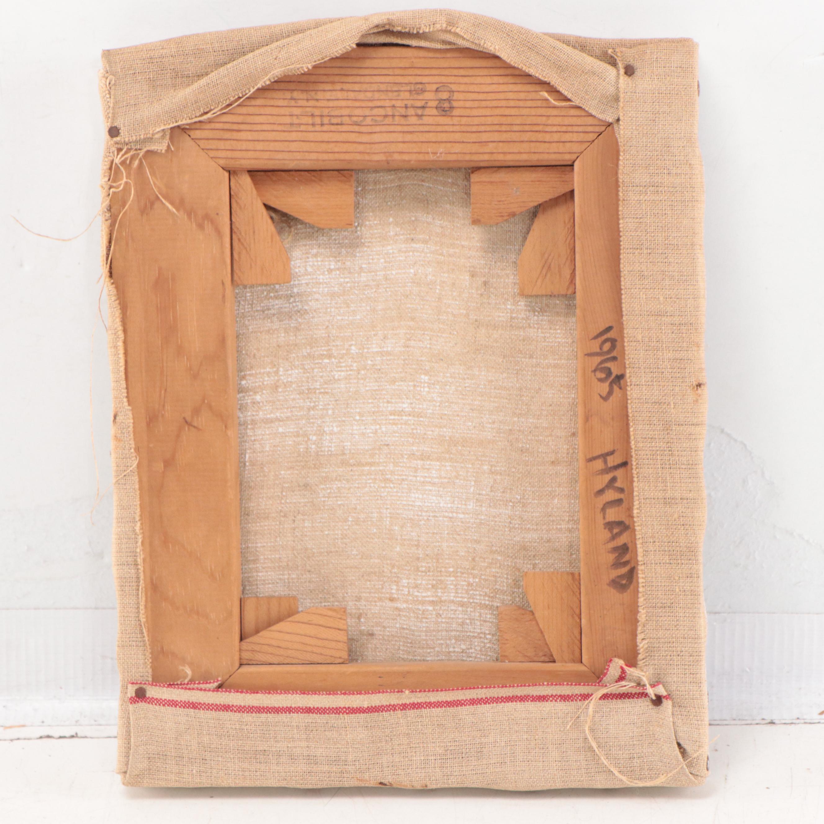 Acrylic Painting of a Seated Female Nude, 1965