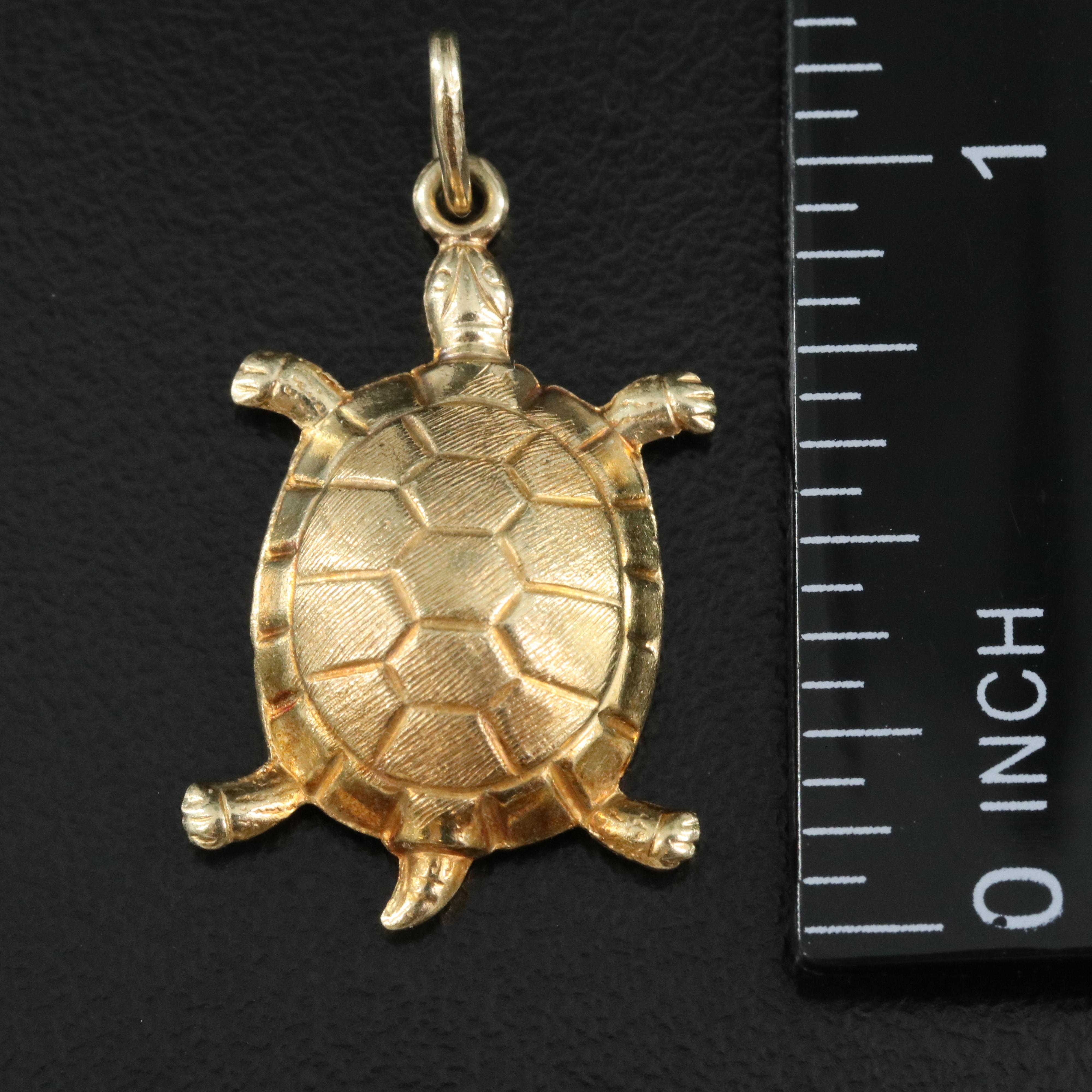 14K Turtle Pendant