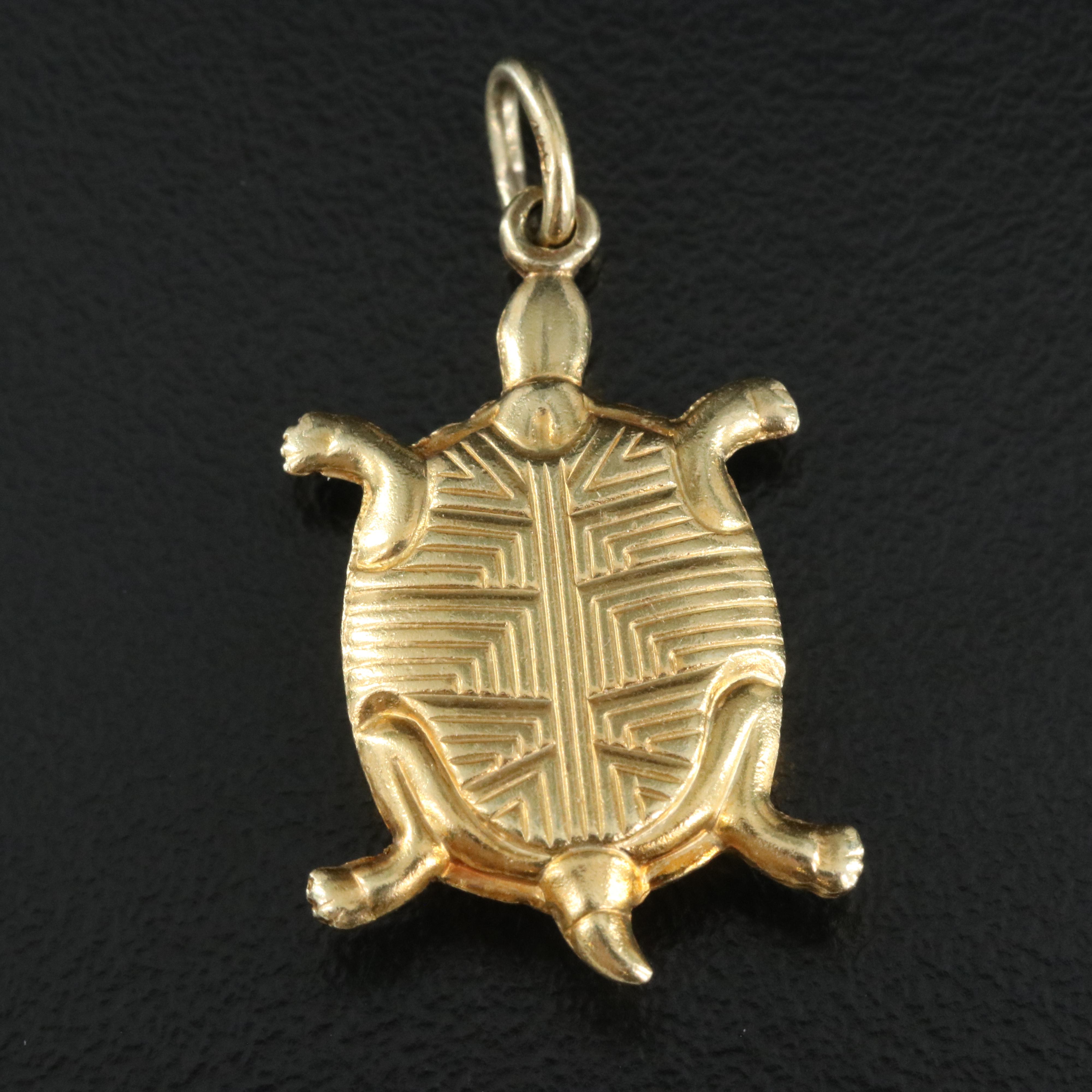 14K Turtle Pendant
