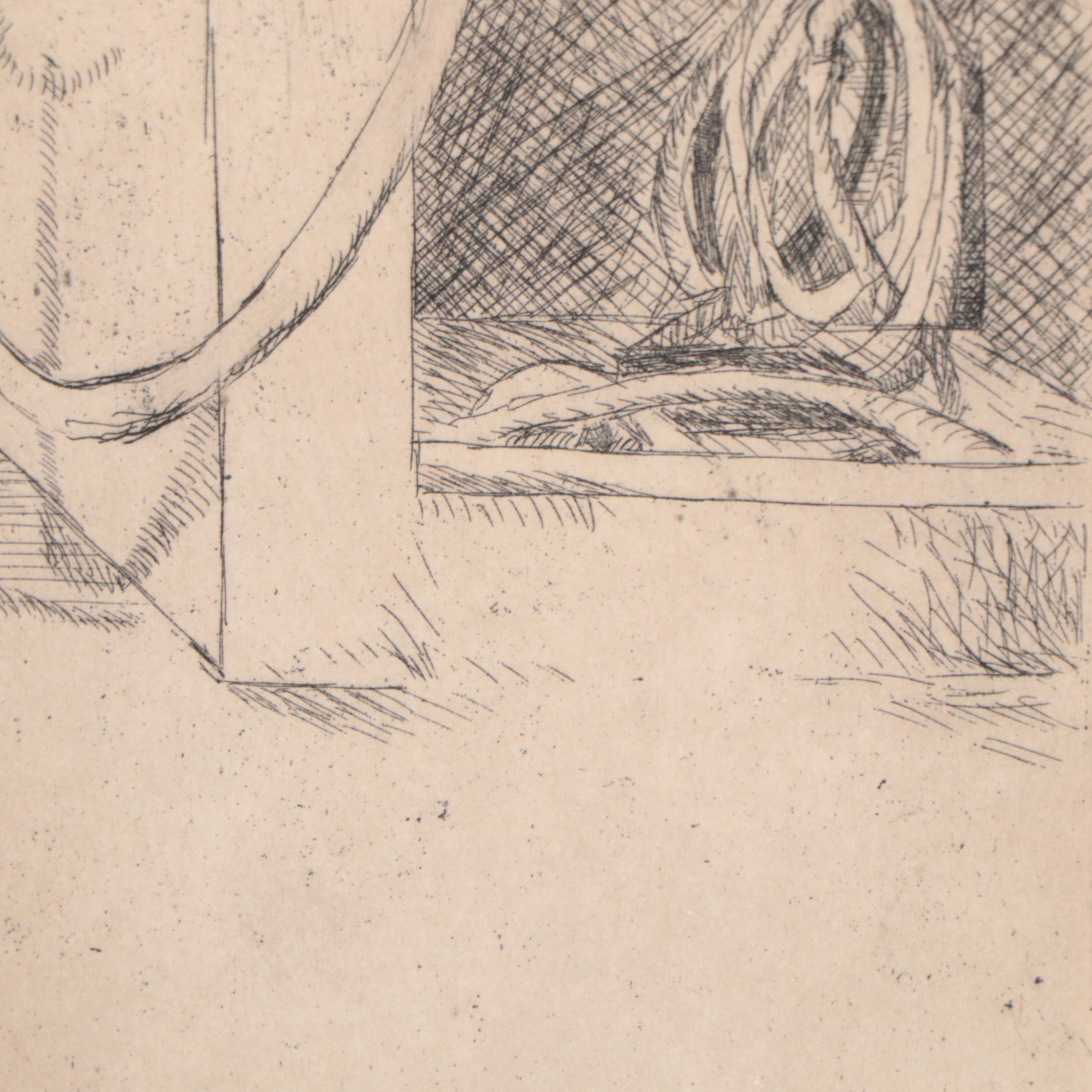 K. Koop Etching "The Hose," 1967