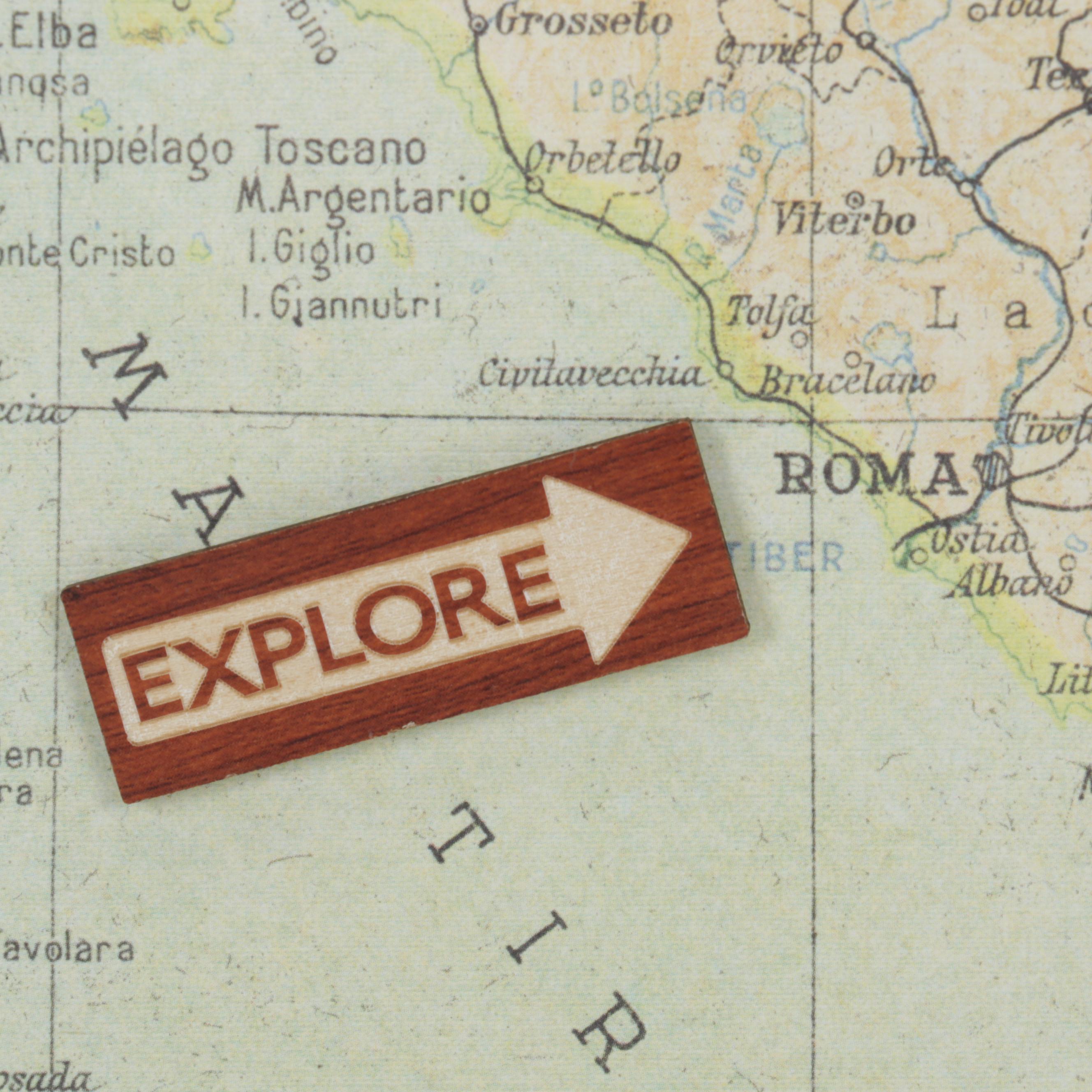 Folk Art Mixed Media Assemblage "Explore Italy," 2016