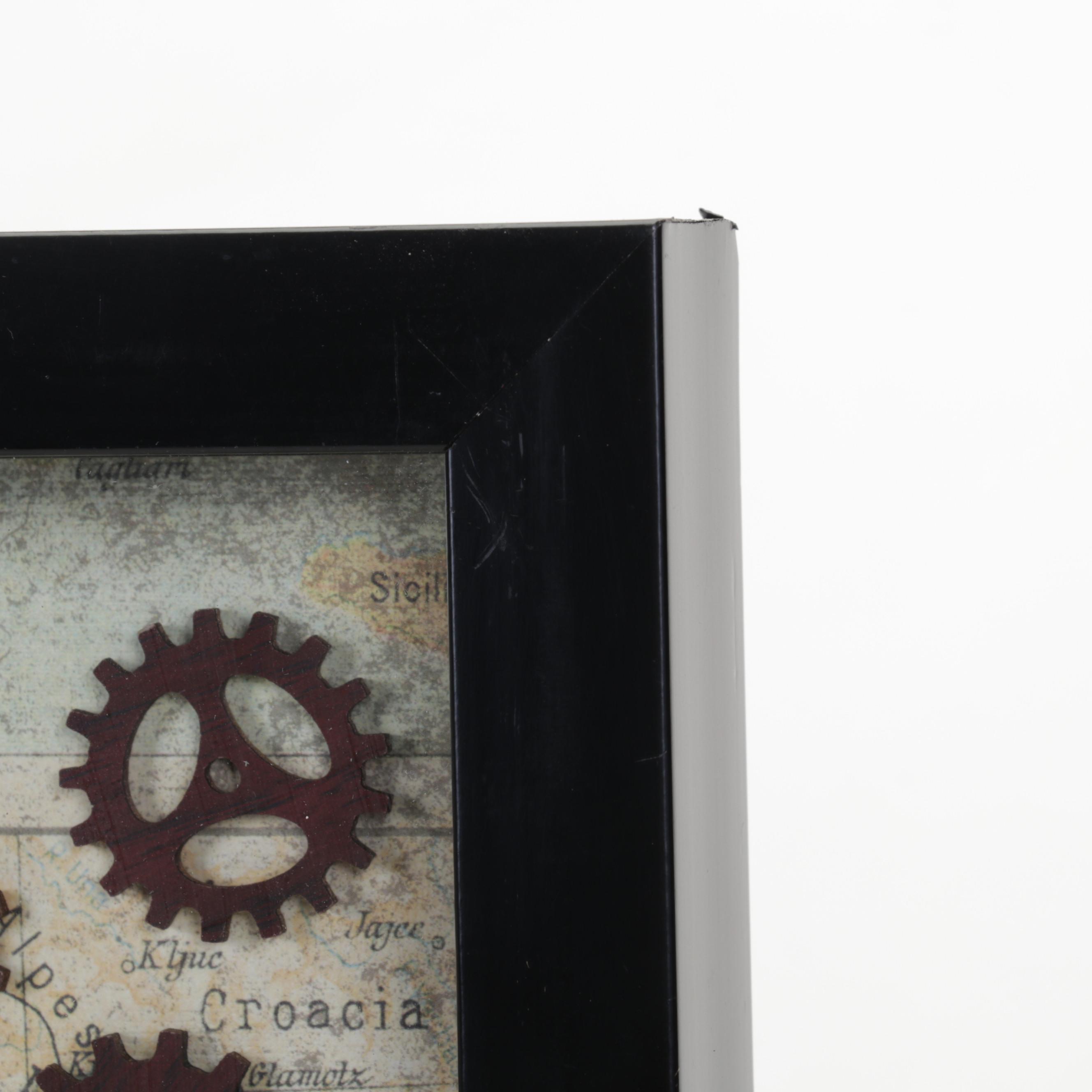 Folk Art Mixed Media Assemblage "Explore Italy," 2016