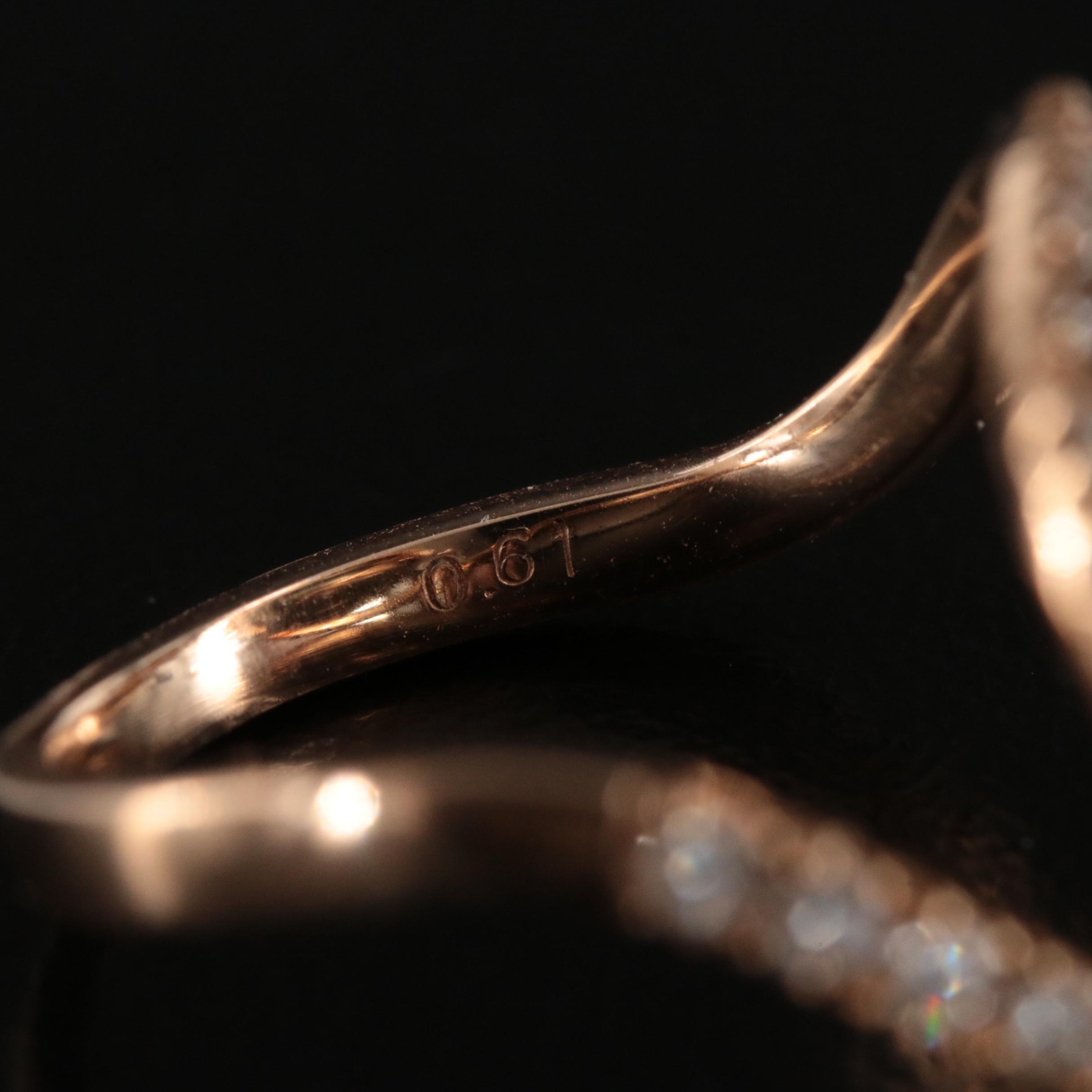 18K Rose Gold Pearl and Diamond Spiral Ring