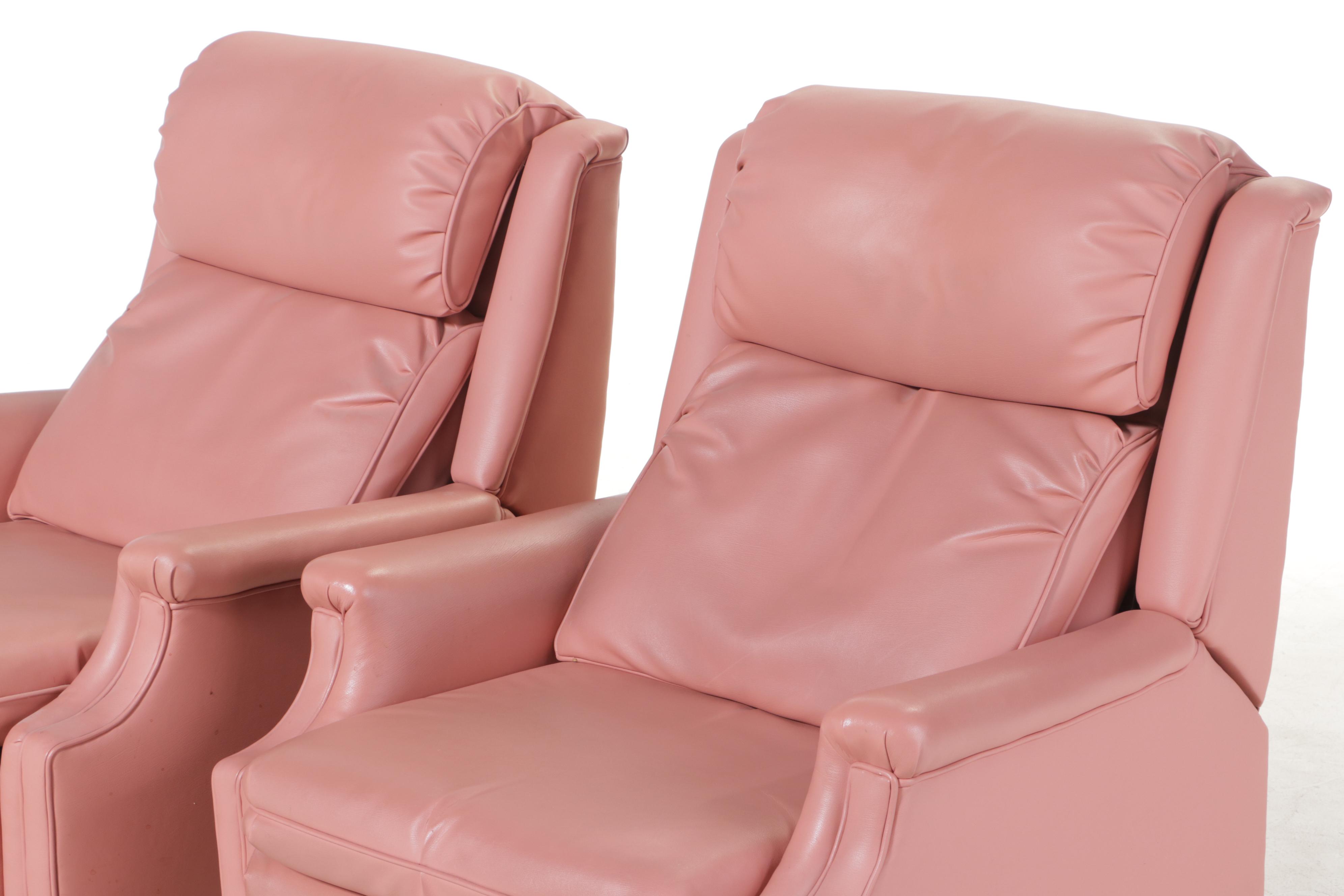 Pair of BarcaLounger Vinyl Recliners, Late 20th Century