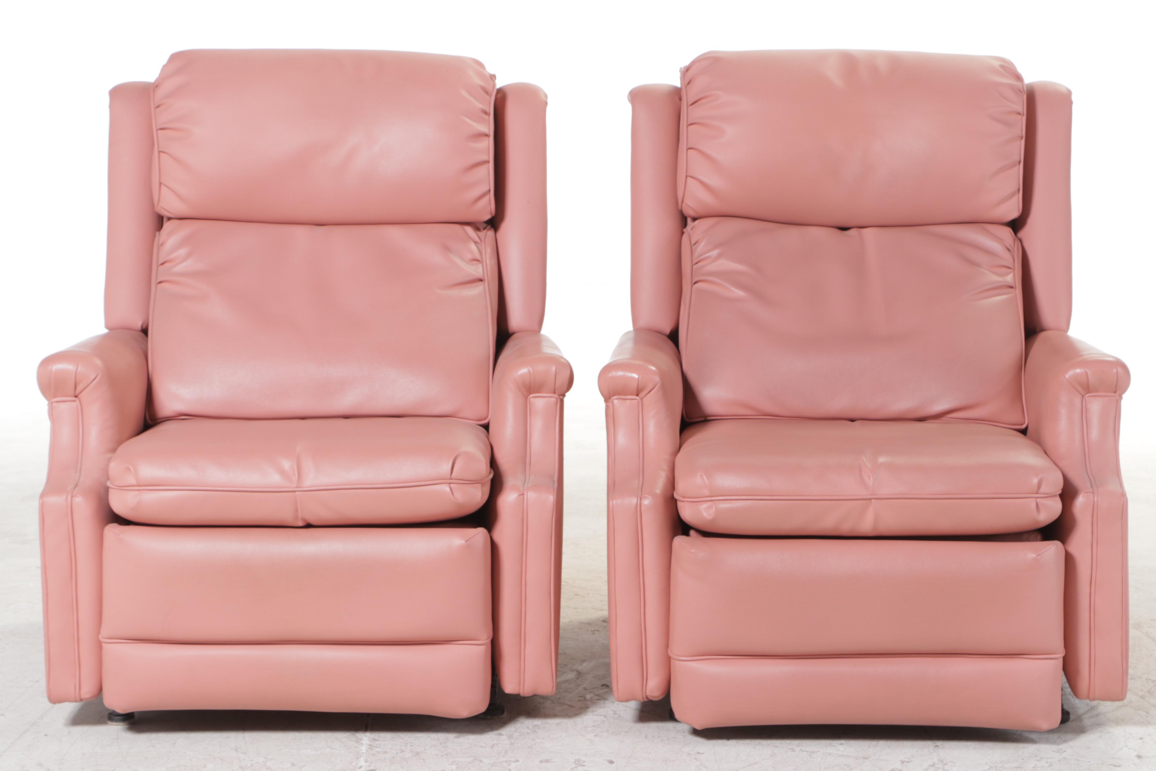 Pair of BarcaLounger Vinyl Recliners, Late 20th Century