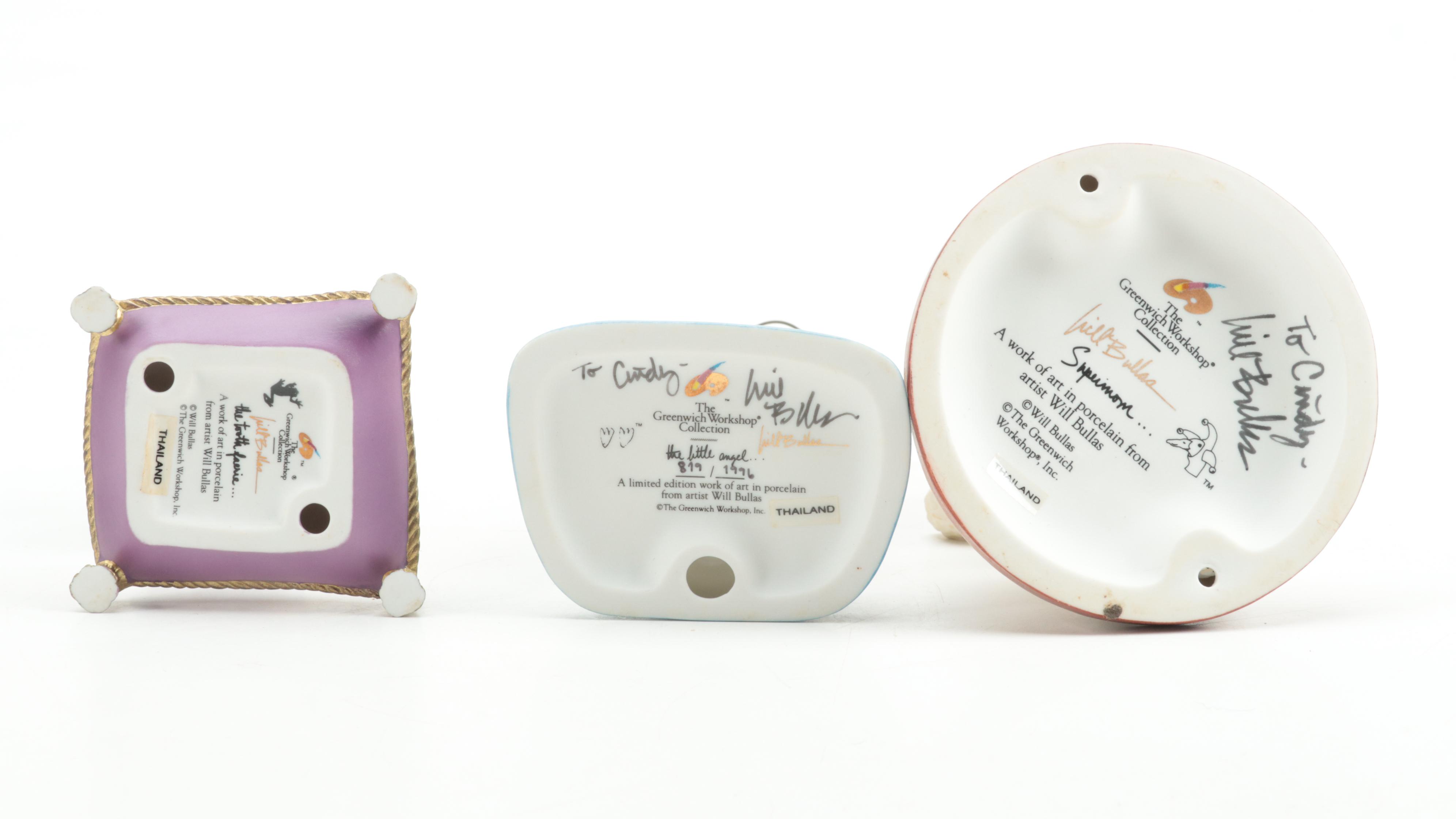 Signed Will Bullas Greenwich Workshop Collection Porcelain Goose Figurines