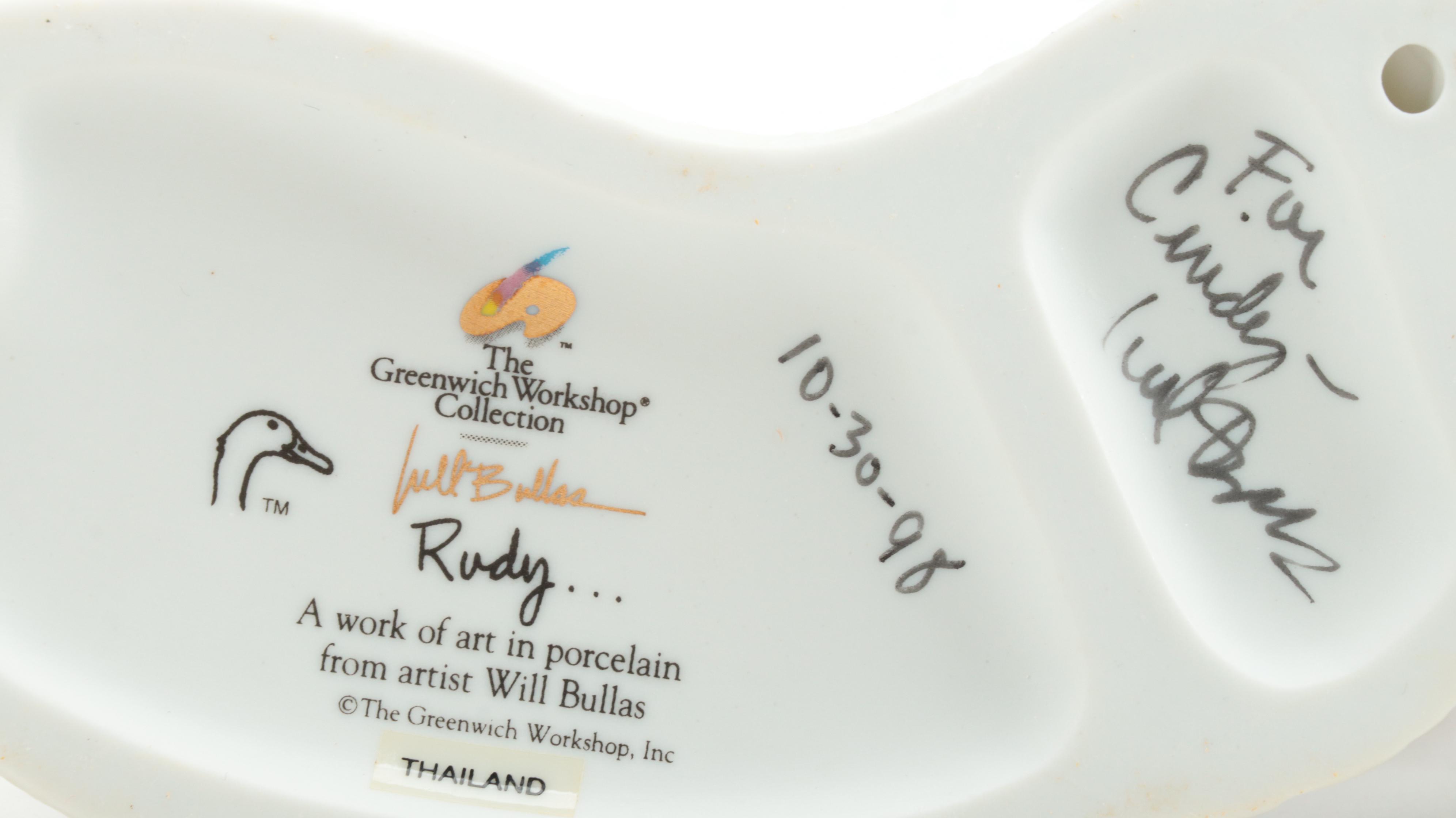 Signed Will Bullas Greenwich Workshop Collection Porcelain Goose Figurines