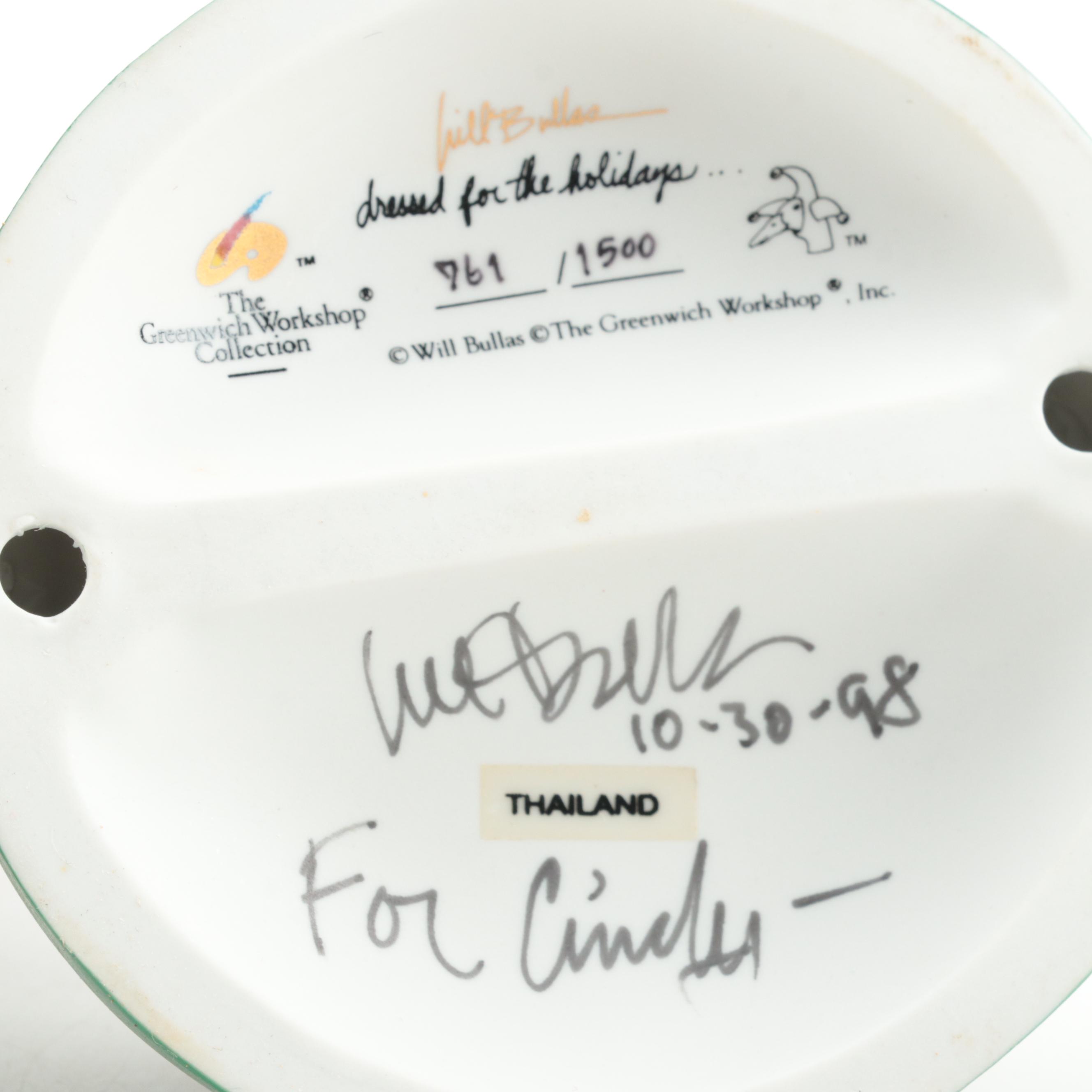 Signed Will Bullas Greenwich Workshop Collection Porcelain Goose Figurines