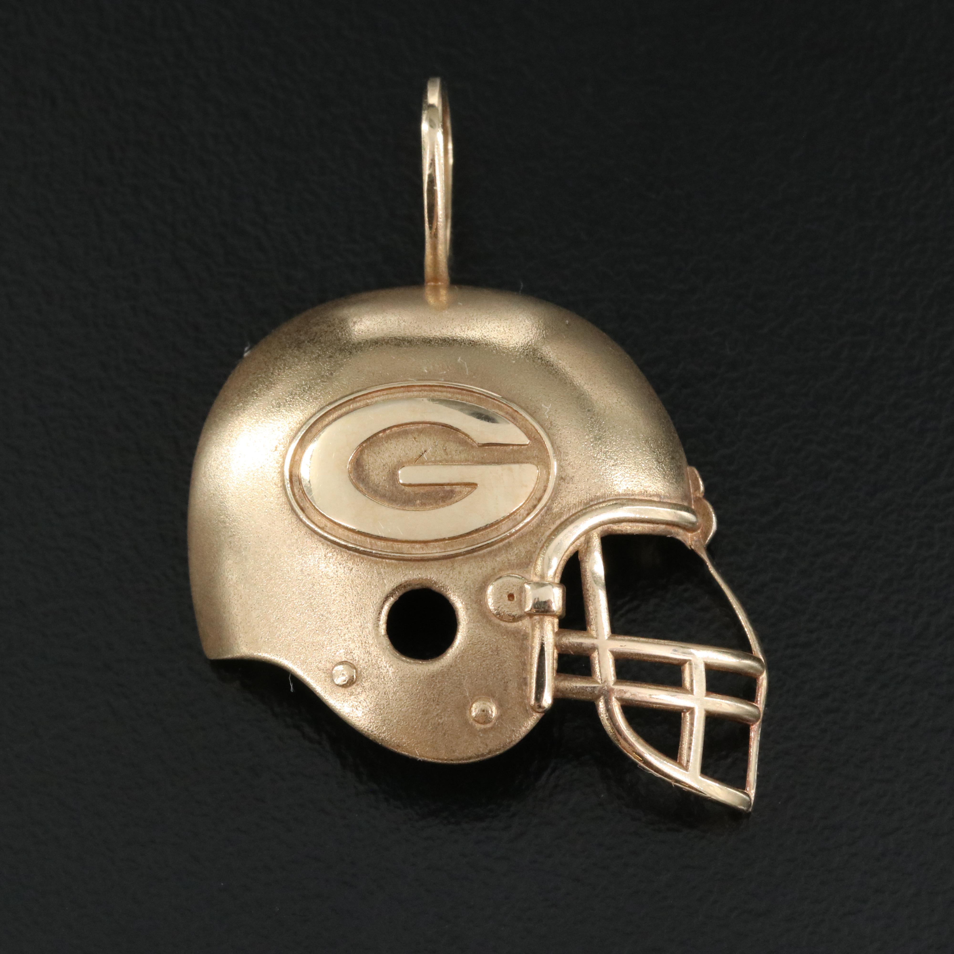 14K Green Bay Packers Helmet Pendant