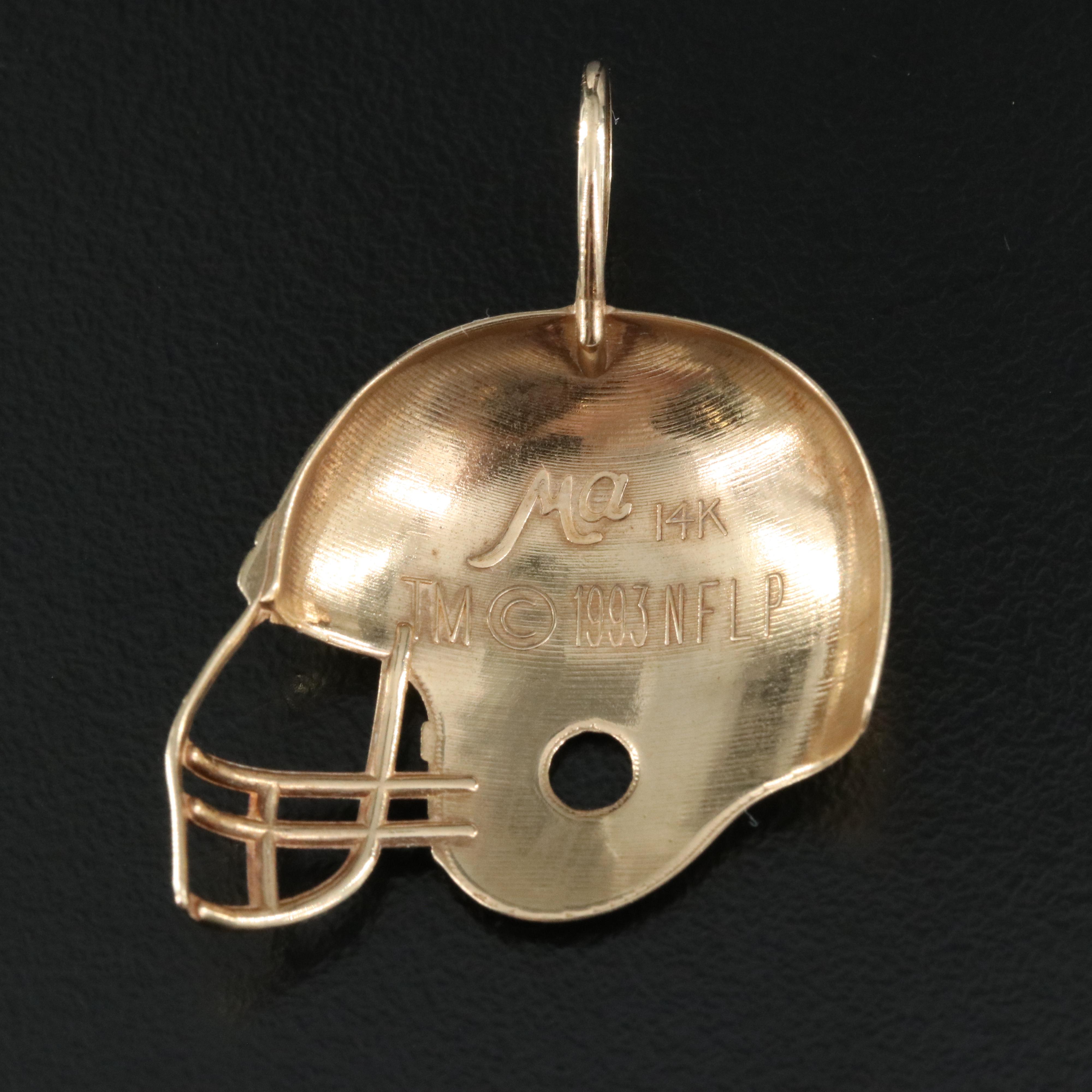 14K Green Bay Packers Helmet Pendant