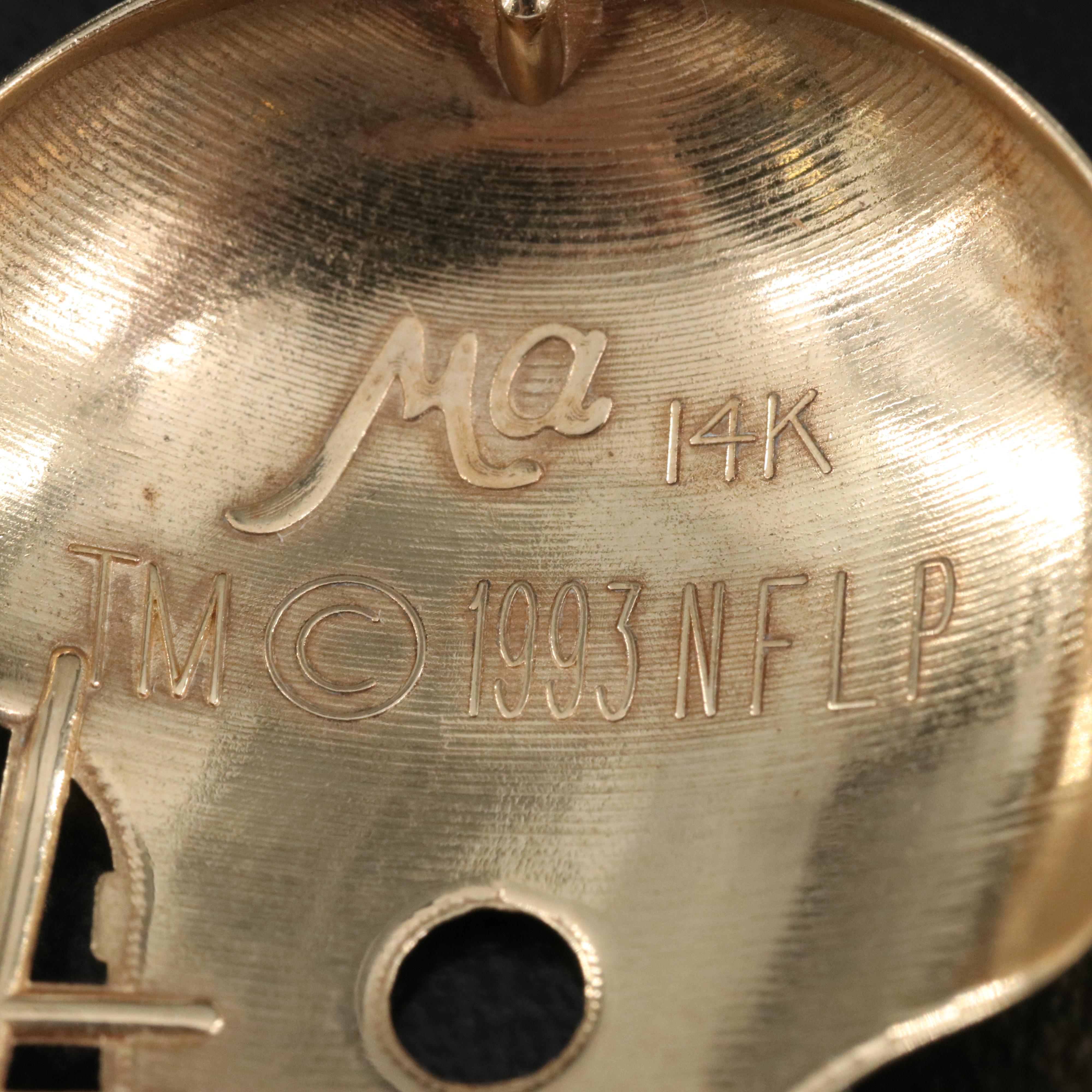 14K Green Bay Packers Helmet Pendant