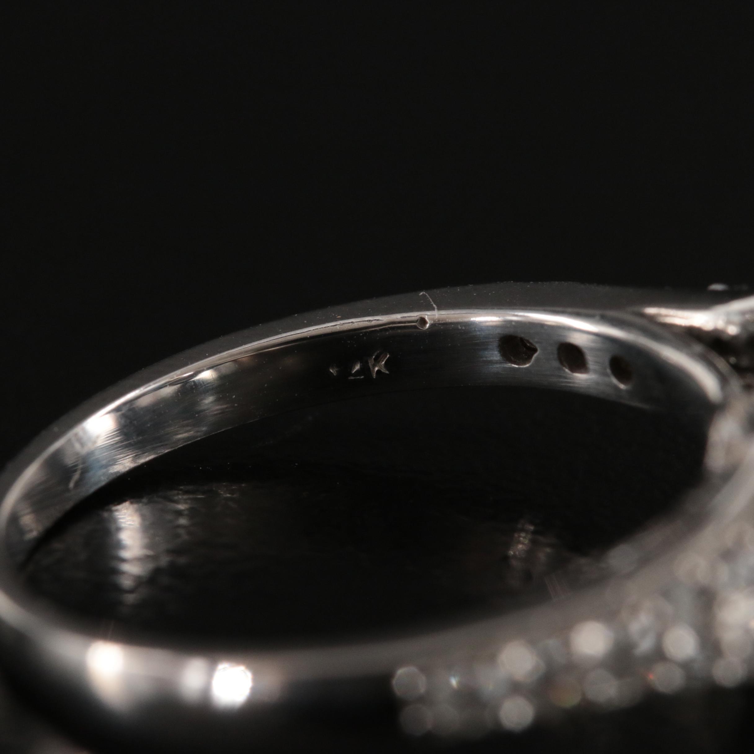 14K 1.47 CTW Diamond Ring with Fancy Blue Center