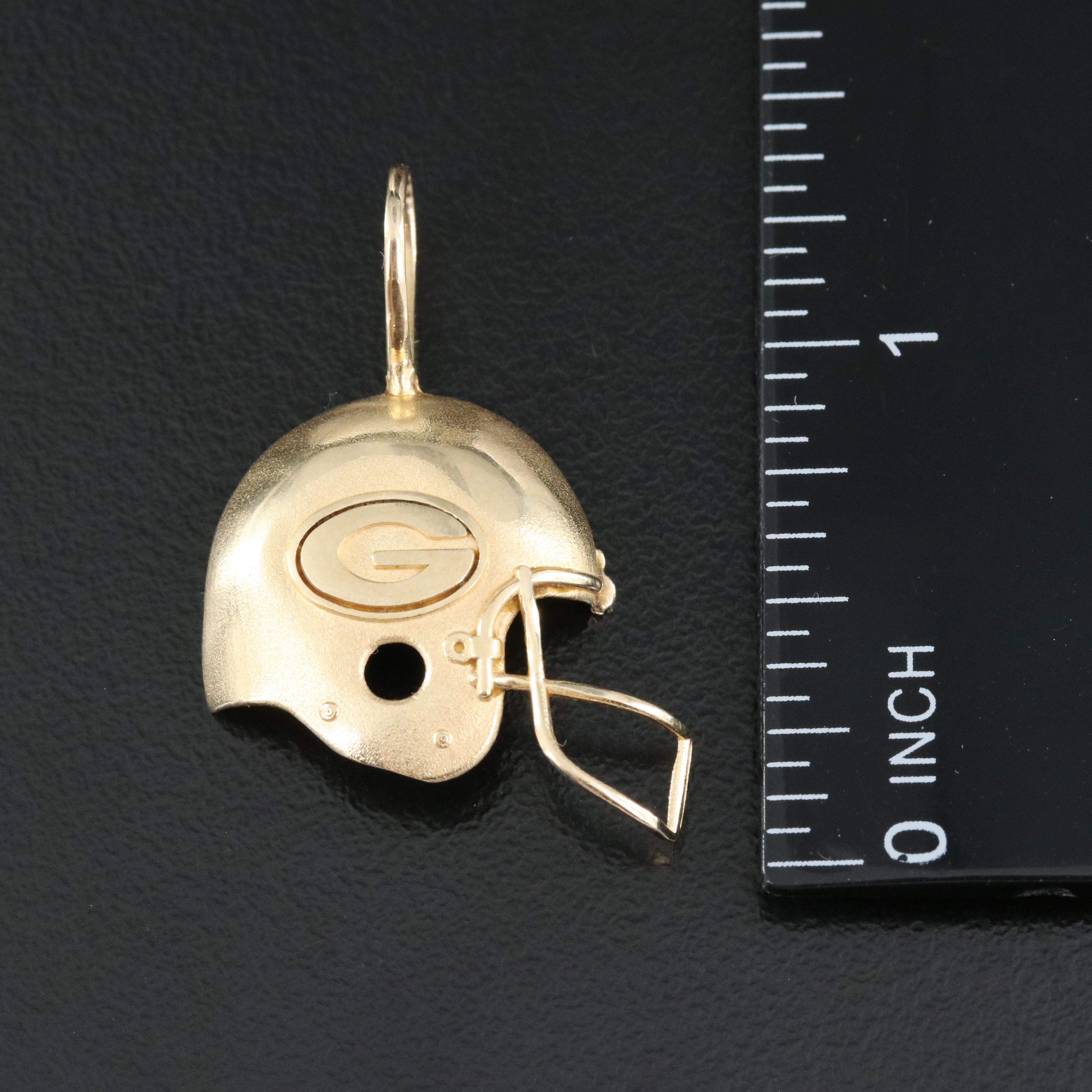 14K Green Bay Packers Helmet Pendant