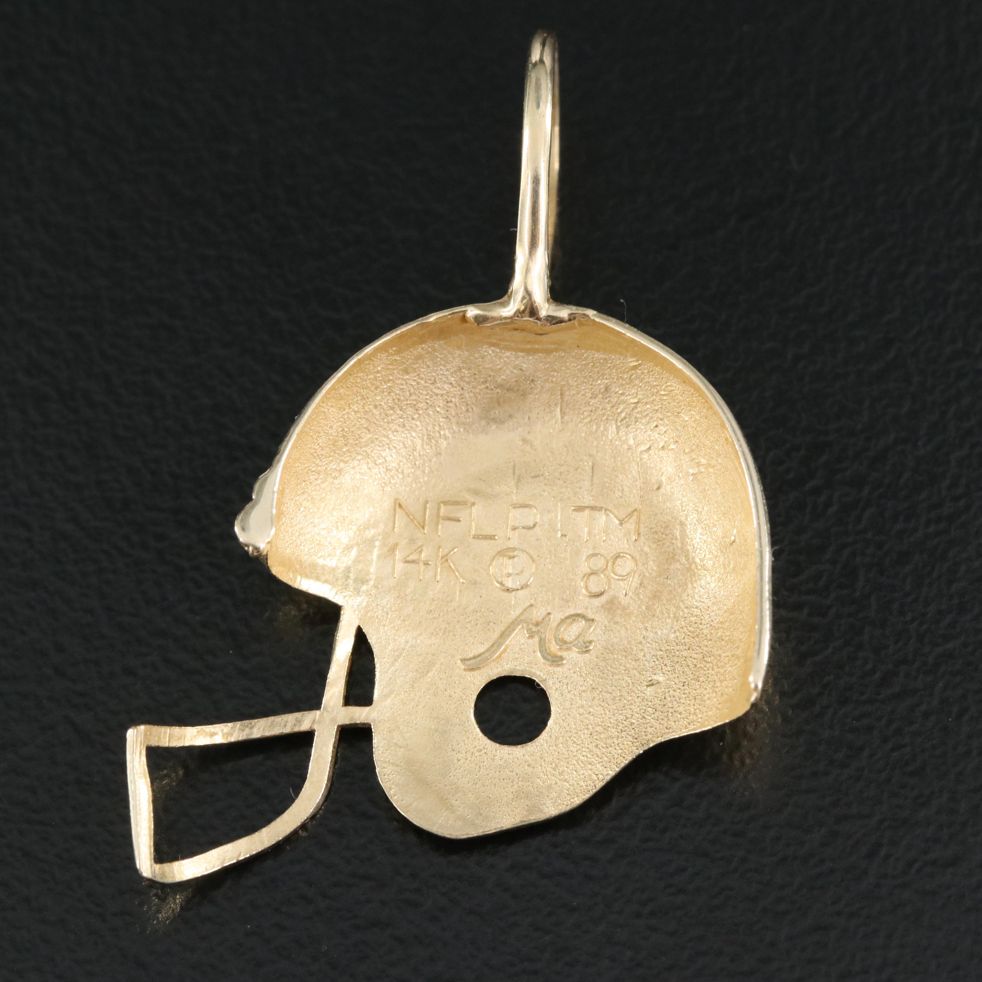 14K Green Bay Packers Helmet Pendant