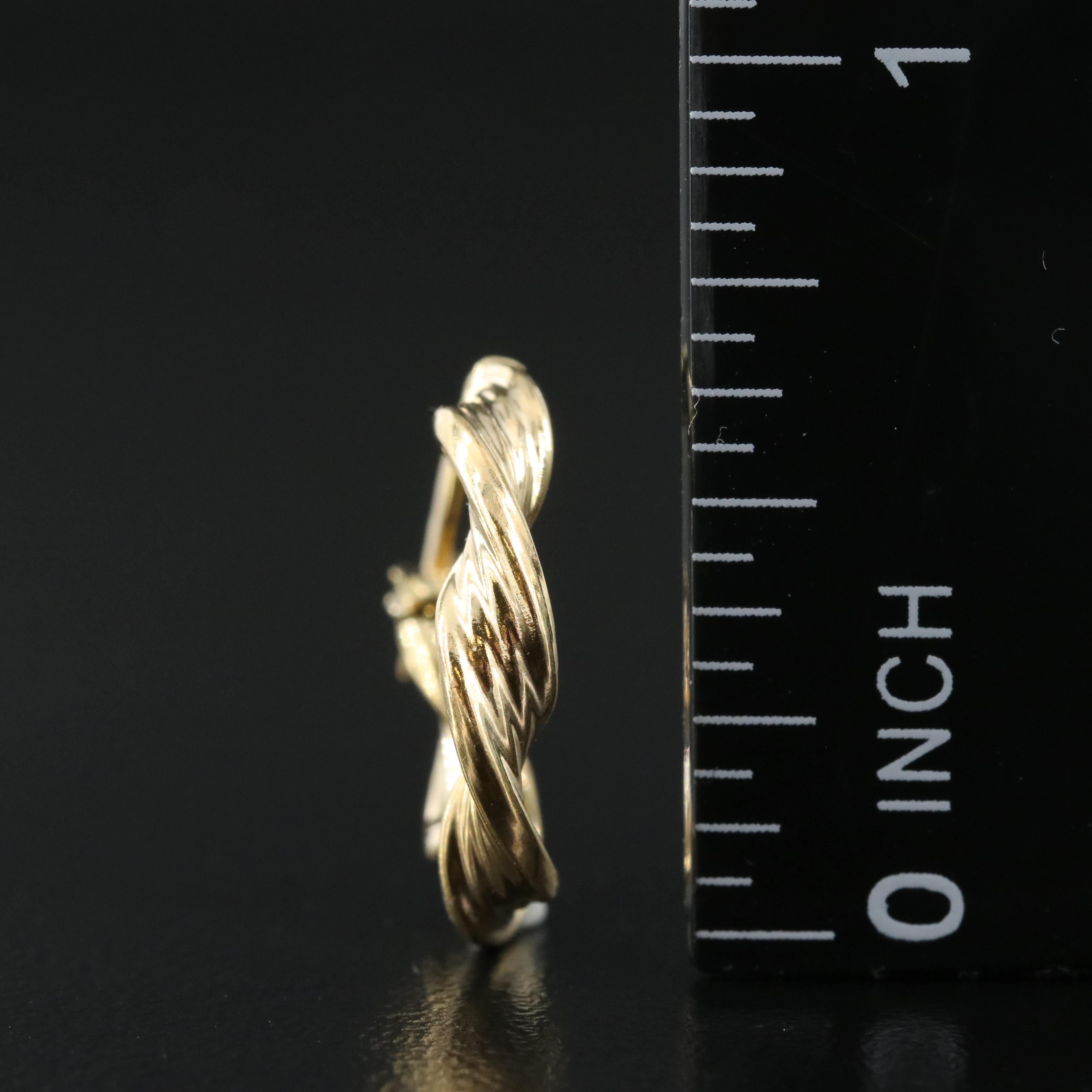 Italian UnoAErre 14K Braided Hoop Earrings