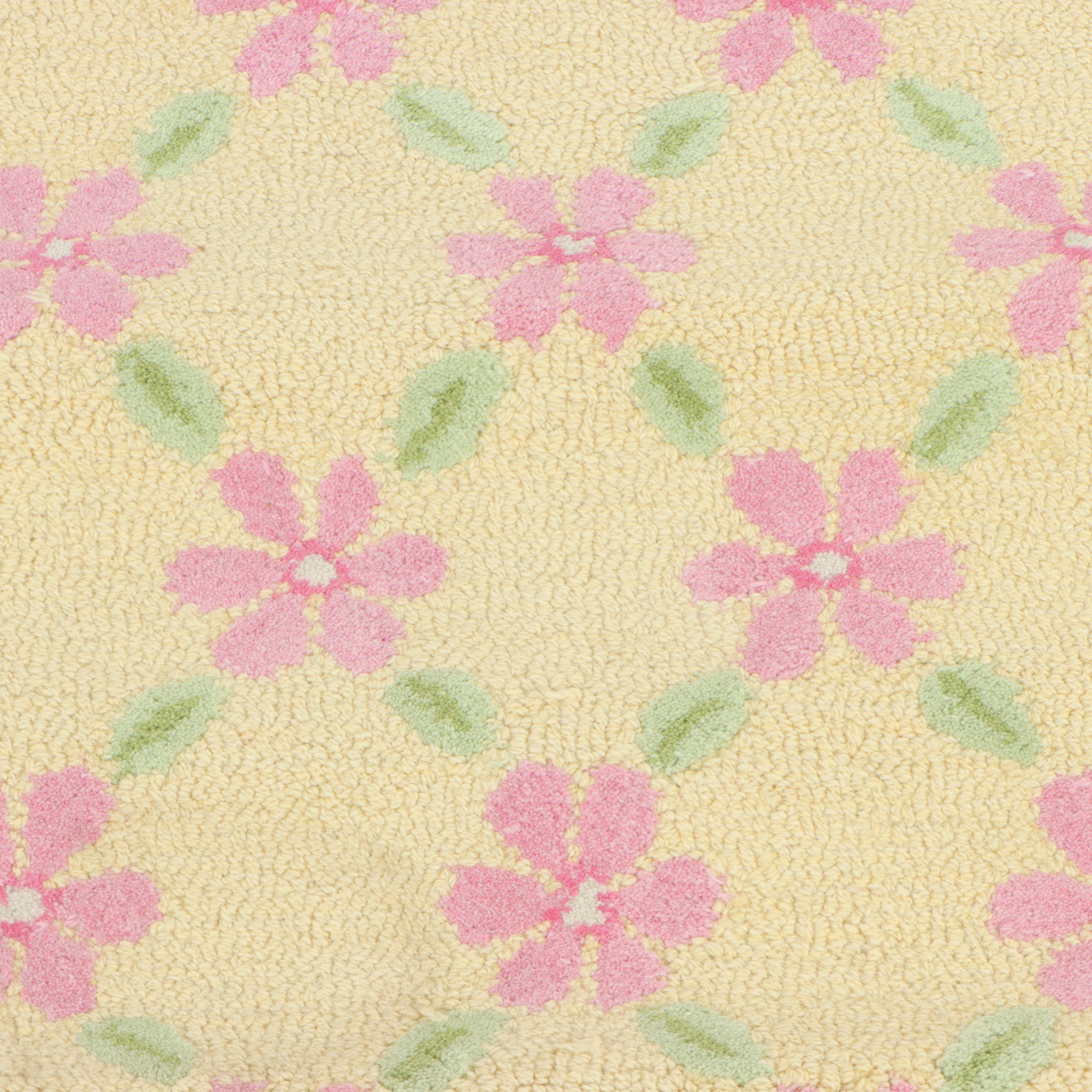 3' x 4'9 Hand-Tufted Indian Pink and Yellow Floral Accent Rug