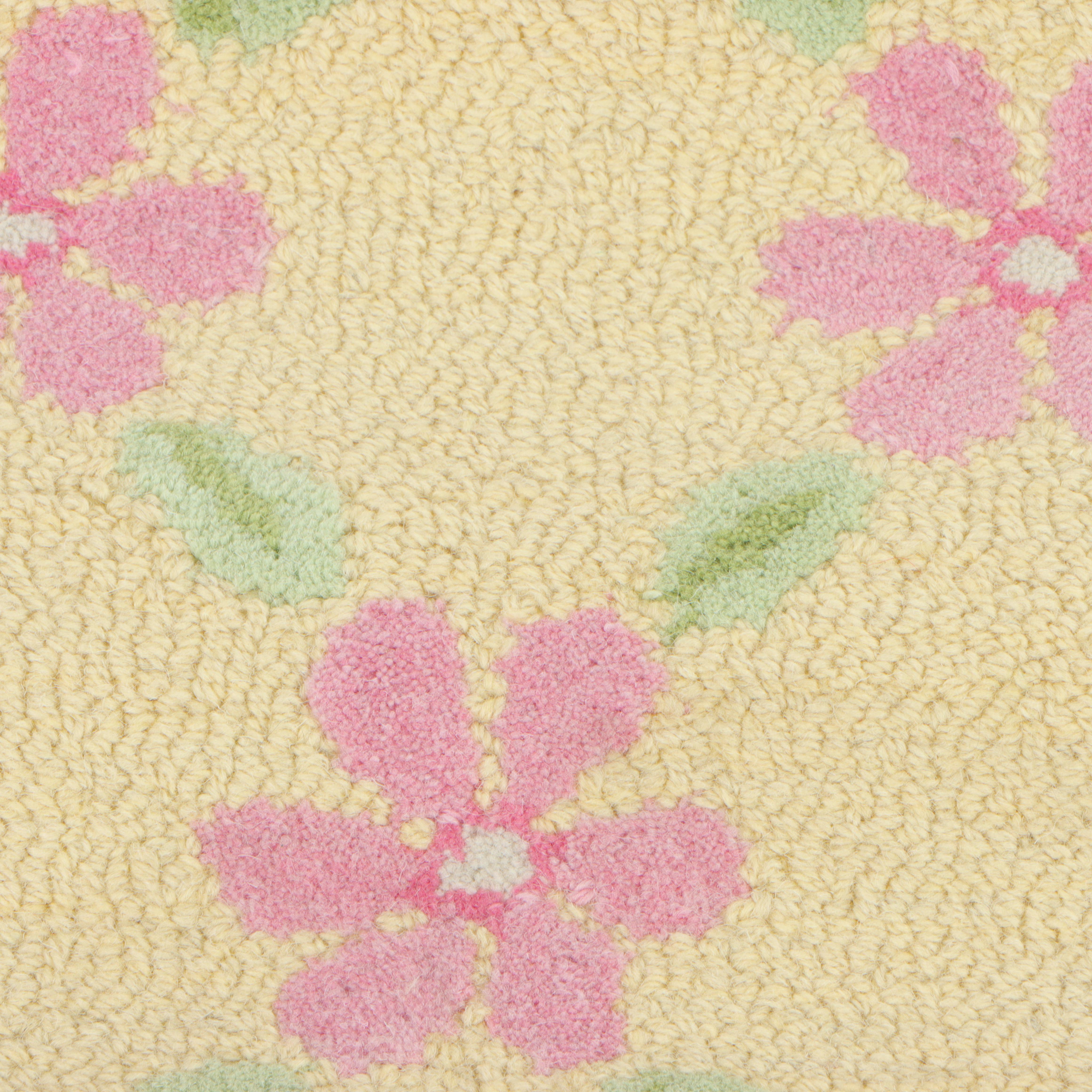 3' x 4'9 Hand-Tufted Indian Pink and Yellow Floral Accent Rug