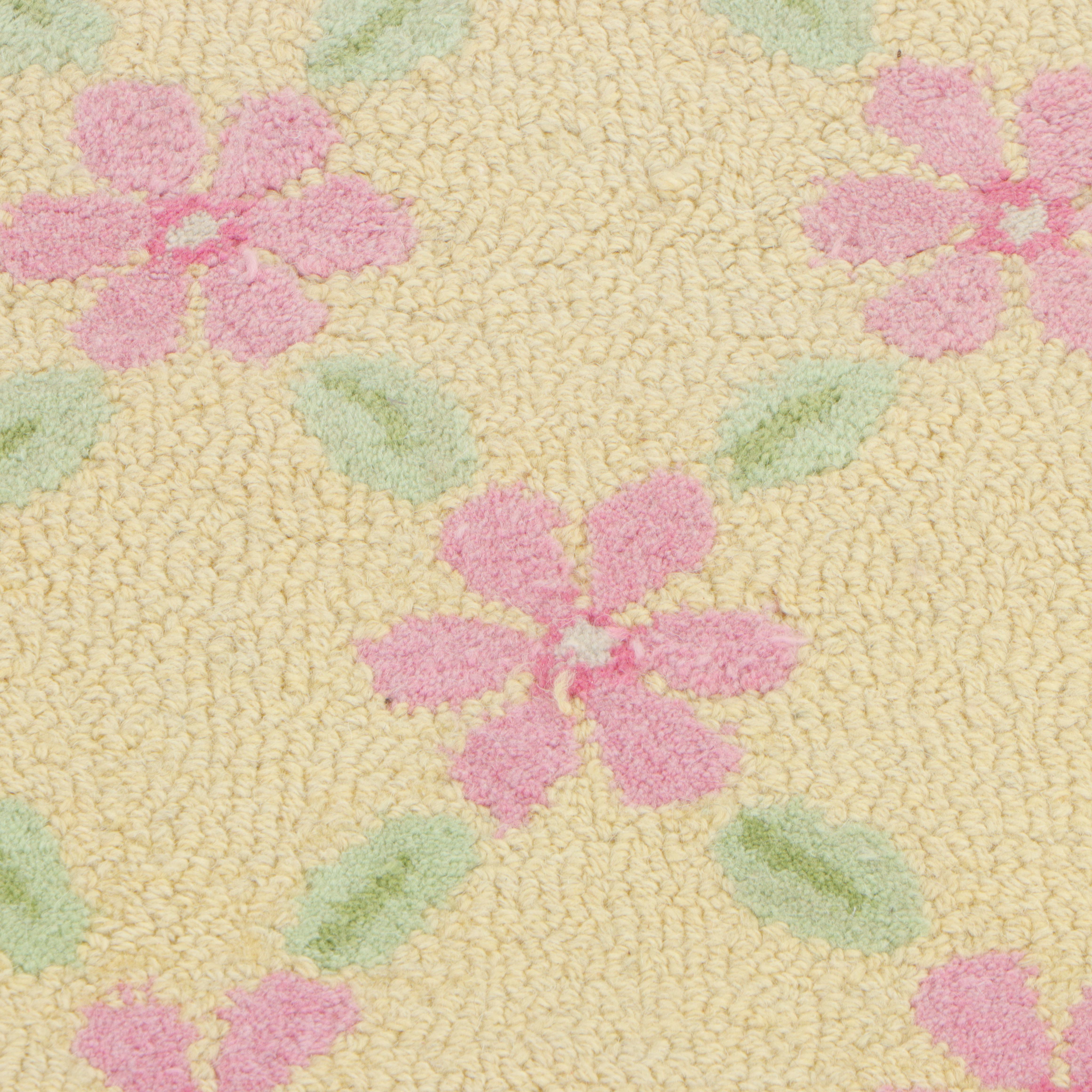 3' x 4'9 Hand-Tufted Indian Pink and Yellow Floral Accent Rug