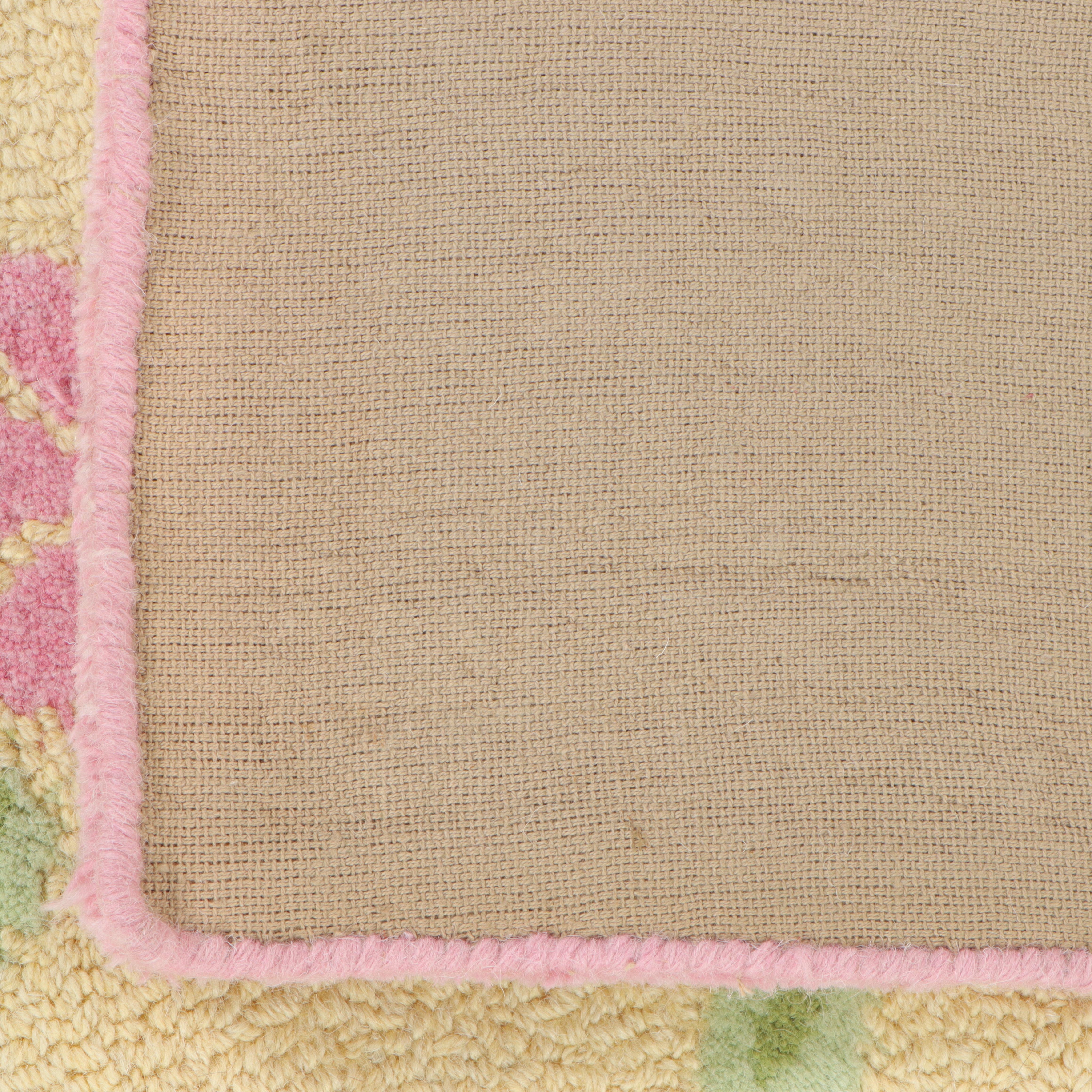 3' x 4'9 Hand-Tufted Indian Pink and Yellow Floral Accent Rug