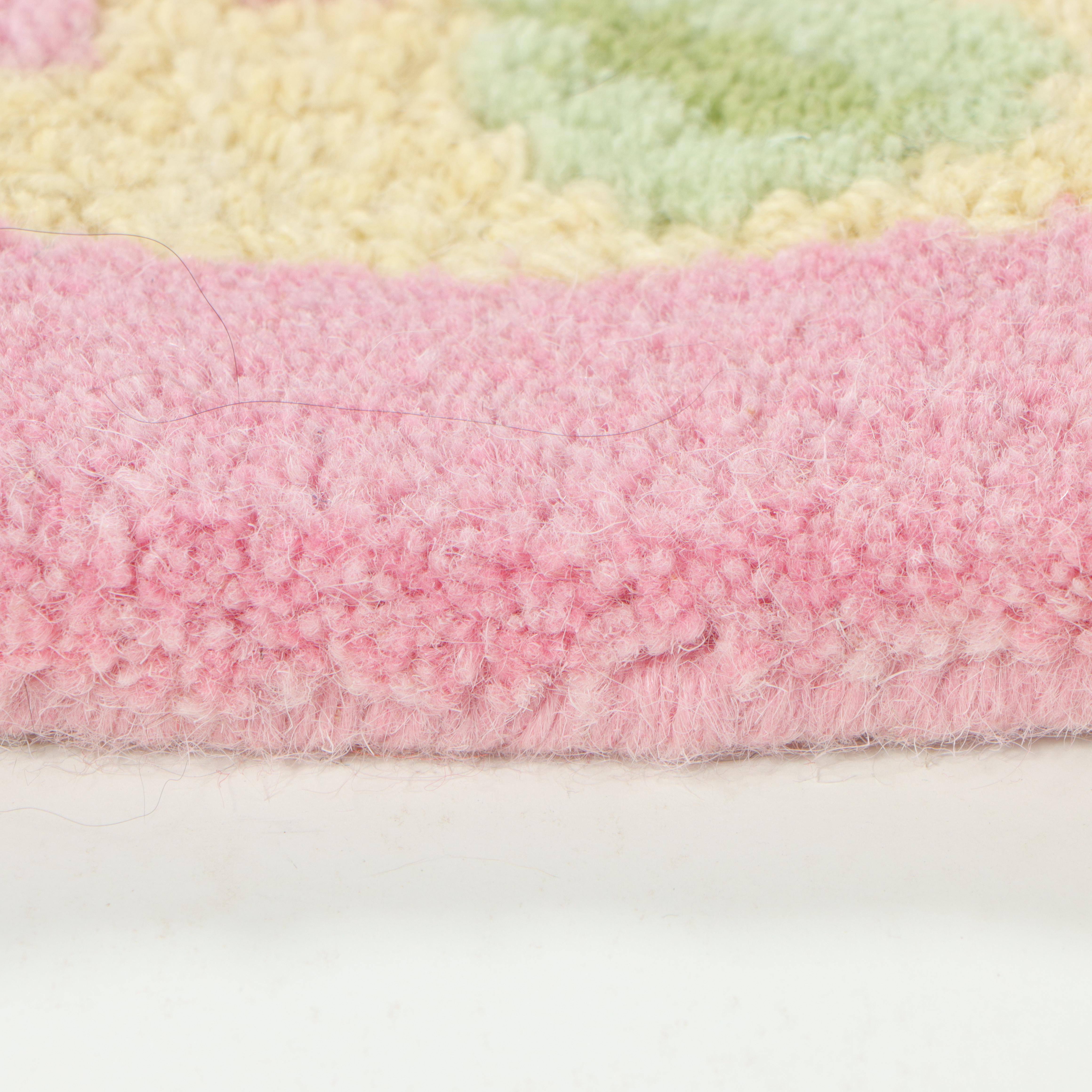 3' x 4'9 Hand-Tufted Indian Pink and Yellow Floral Accent Rug