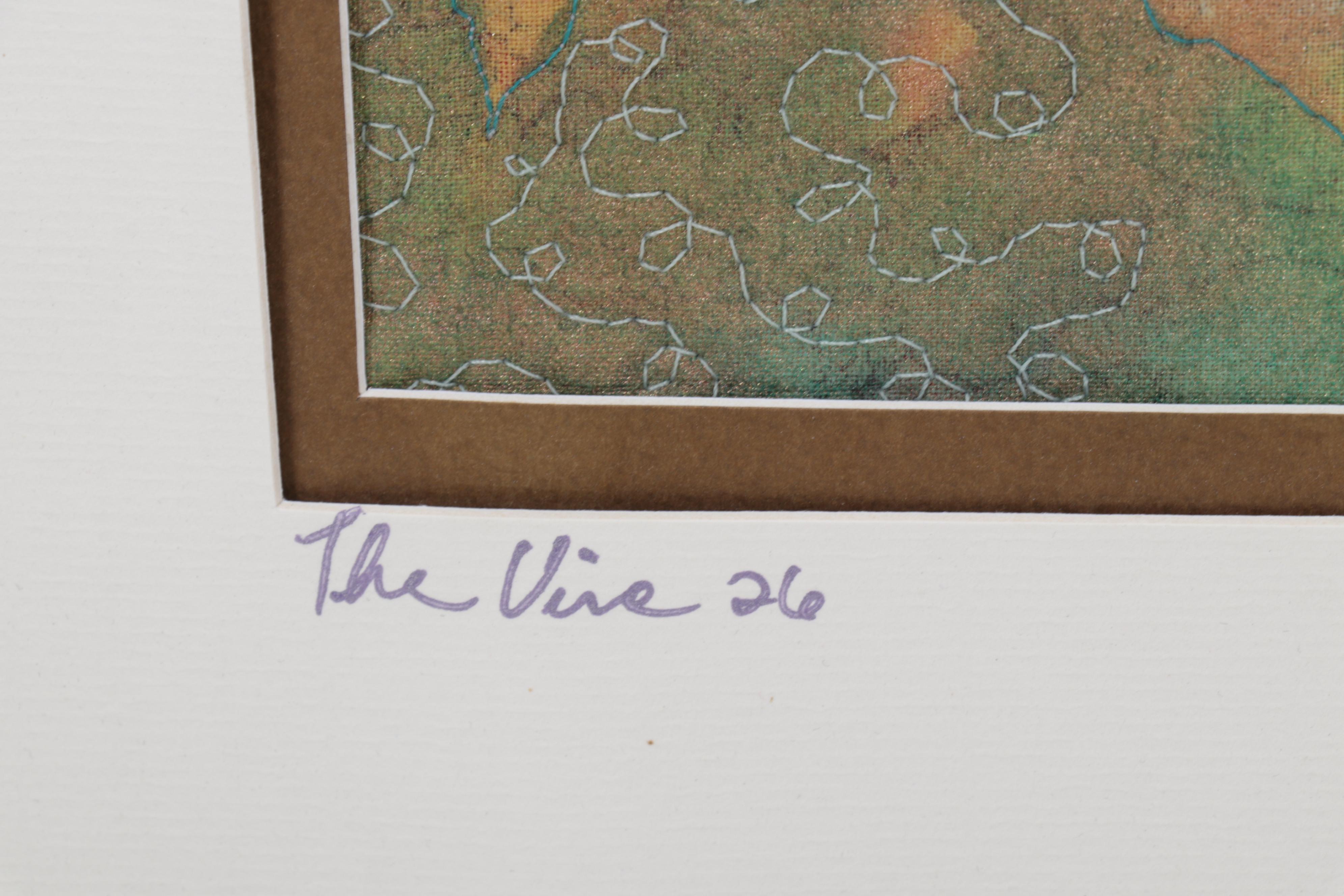 Jen Siegrist Mixed Media Textile Panels "Vine 26" and "Meadowland 9 & 11"