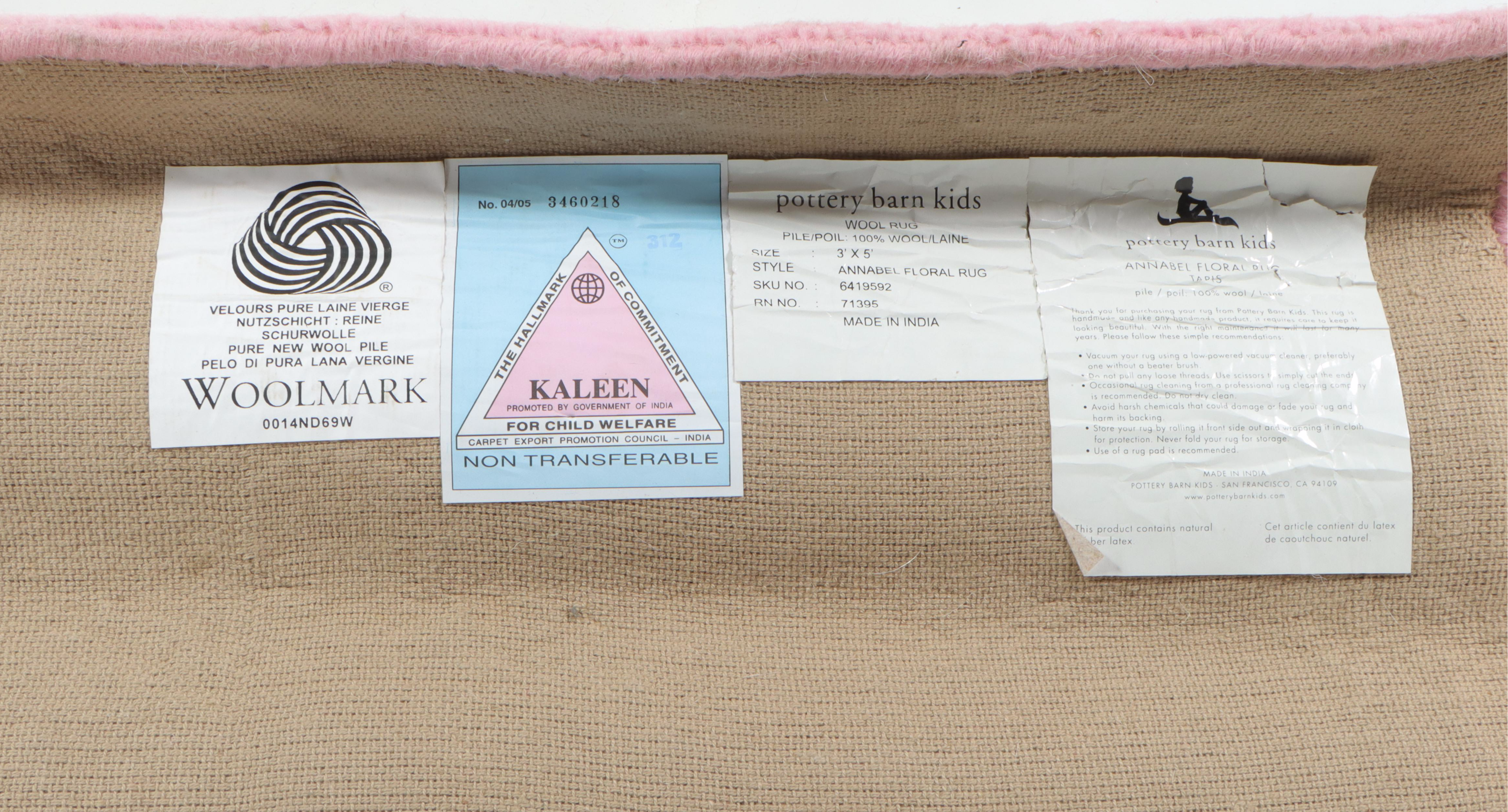 3' x 4'9 Hand-Tufted Indian Pink and Yellow Floral Accent Rug