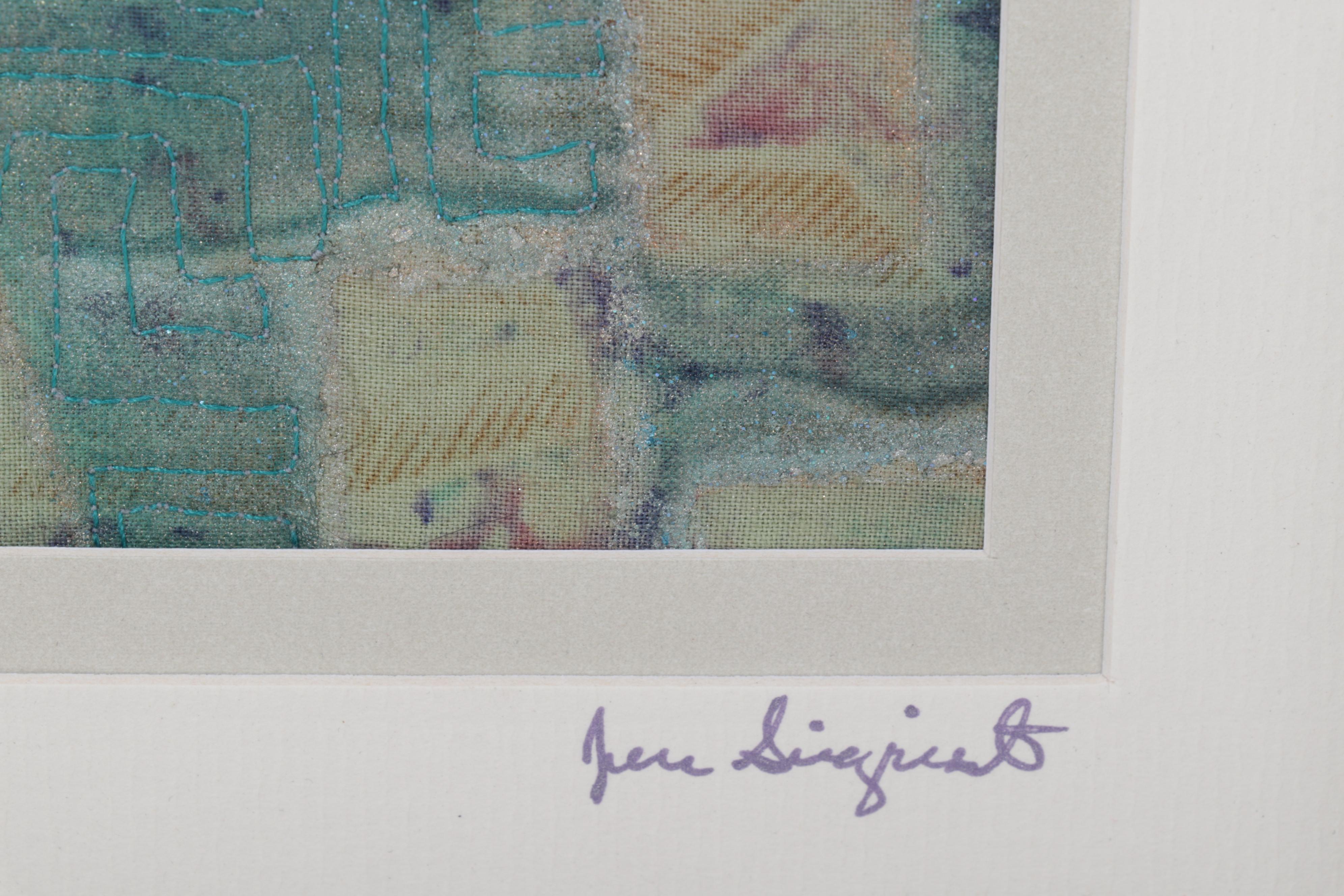 Jen Siegrist Mixed Media Textile Panels "Vine 26" and "Meadowland 9 & 11"