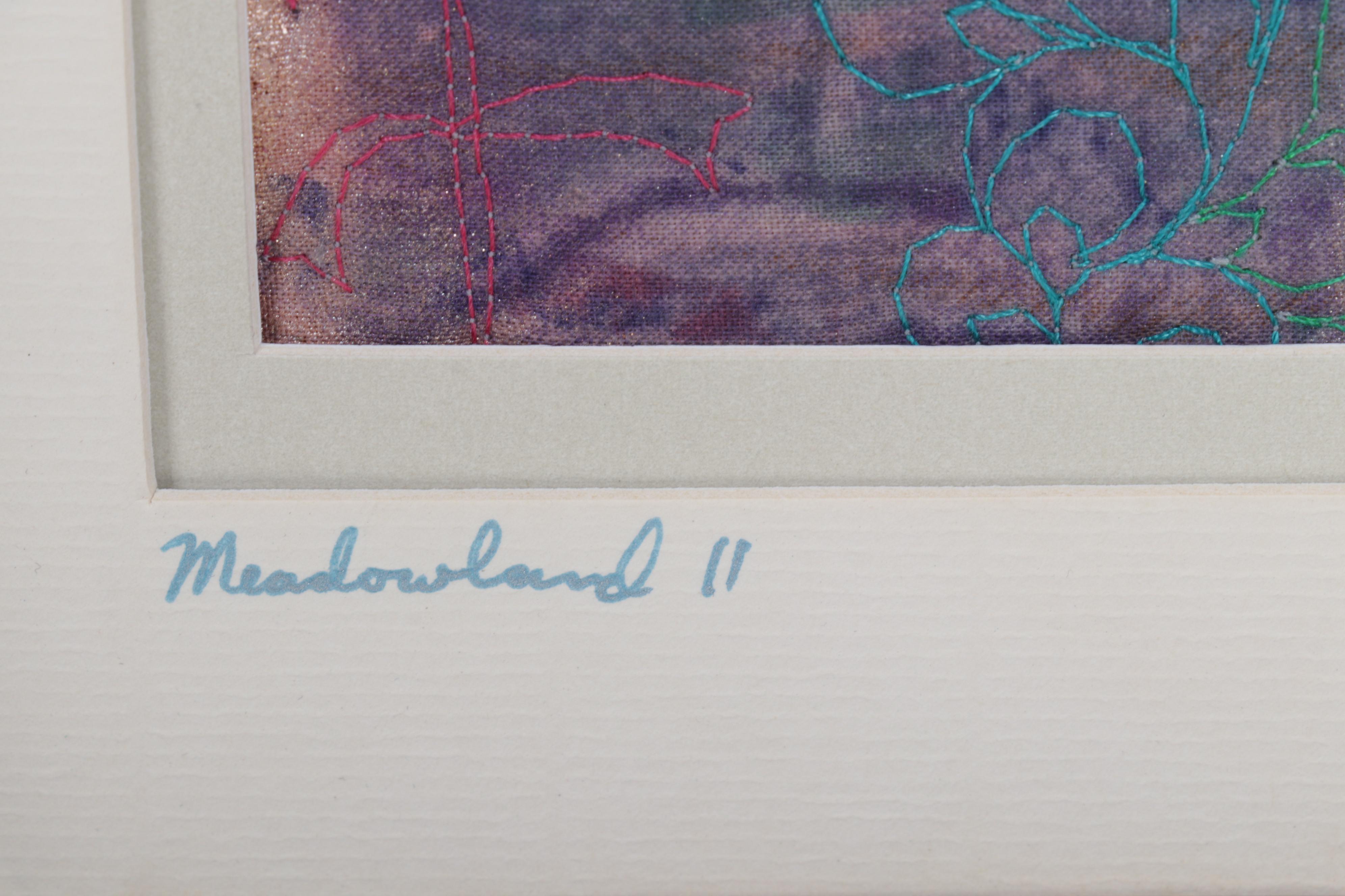 Jen Siegrist Mixed Media Textile Panels "Vine 26" and "Meadowland 9 & 11"