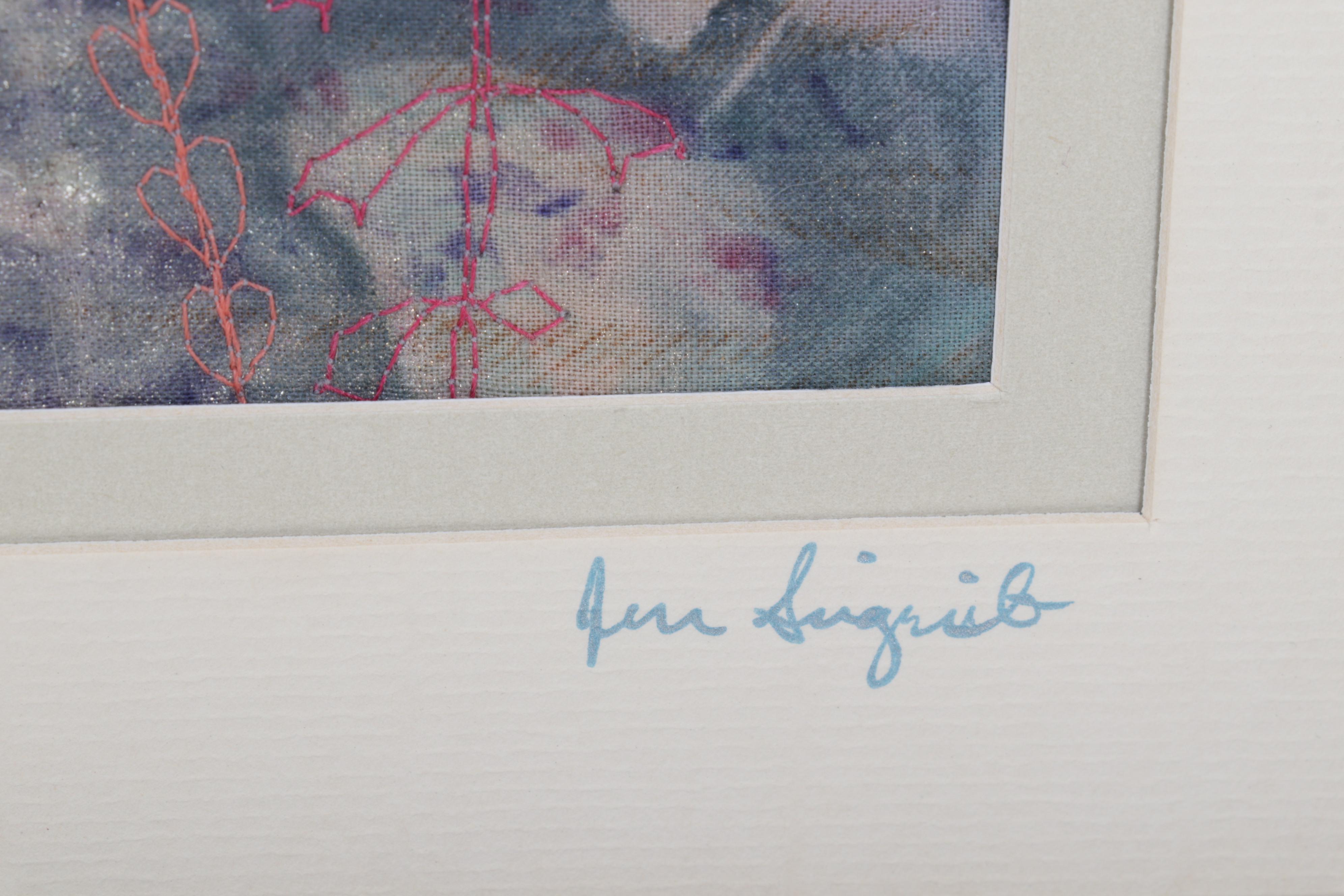 Jen Siegrist Mixed Media Textile Panels "Vine 26" and "Meadowland 9 & 11"