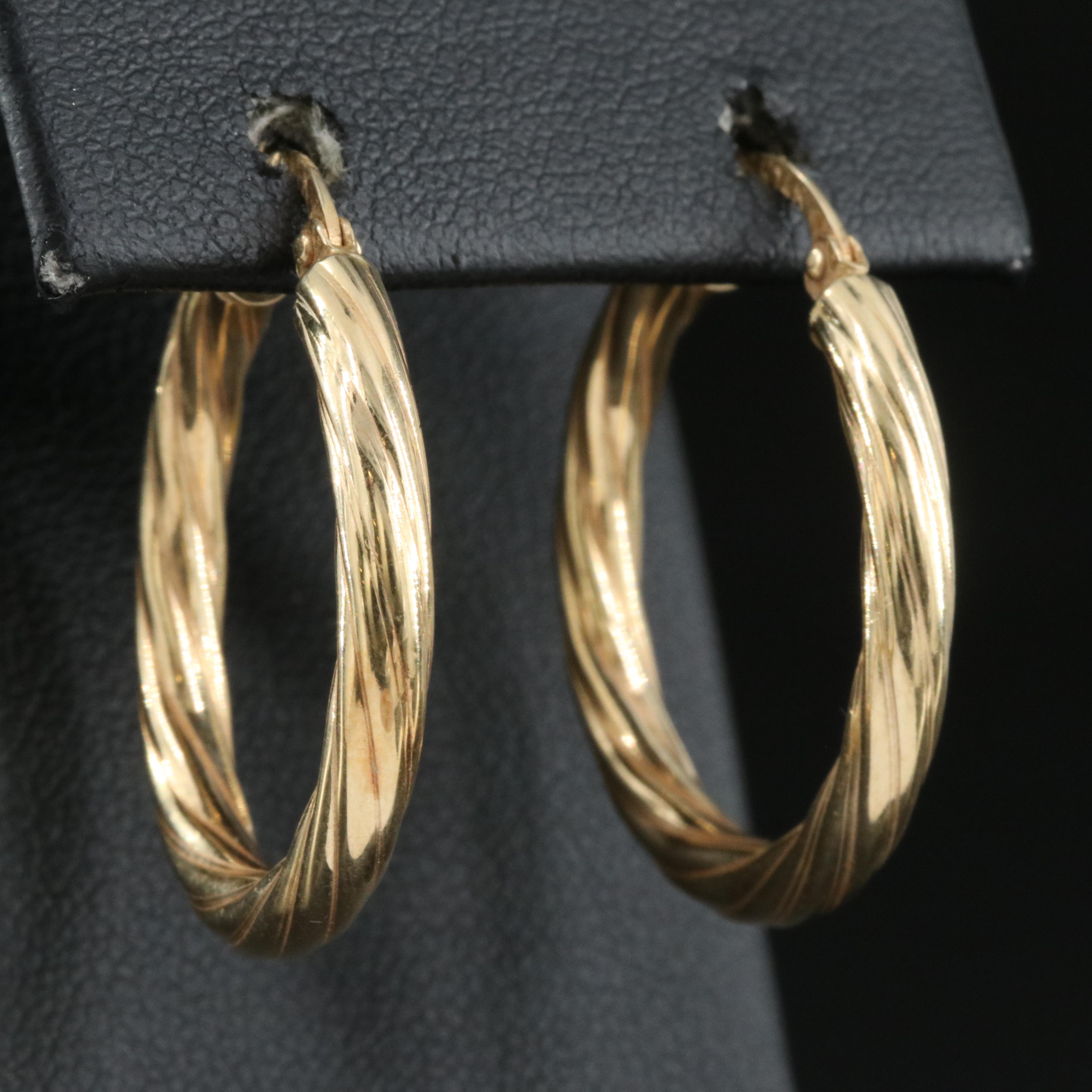 14K Braided Hoop Earrings